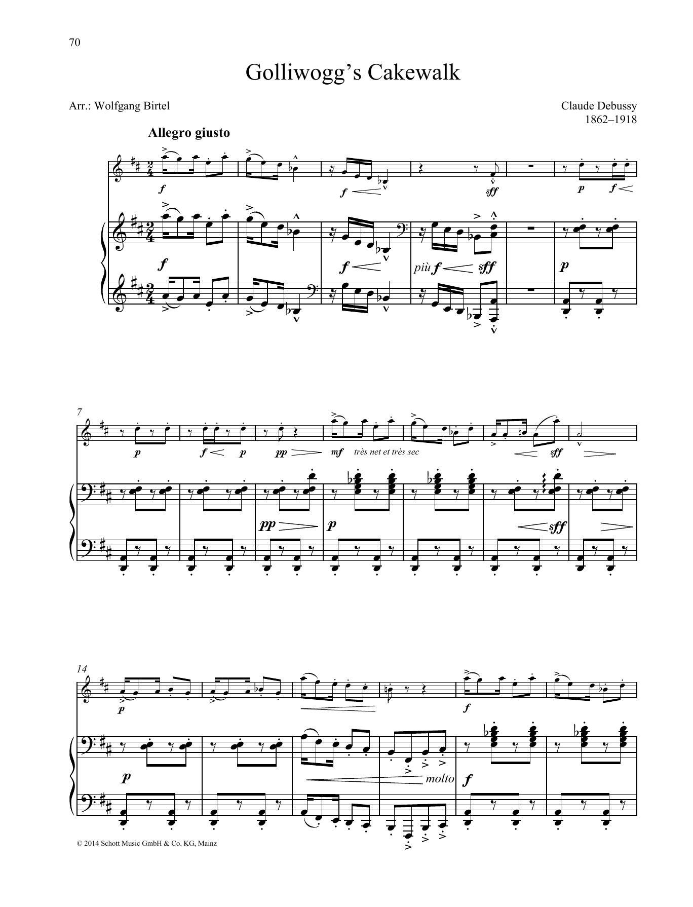 Download Claude Debussy Golliwogg's Cakewalk Sheet Music and learn how to play String Solo PDF digital score in minutes