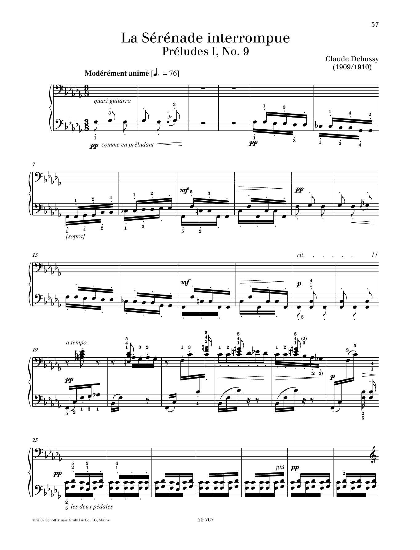 Download Claude Debussy La Serenade Interrompue Sheet Music and learn how to play Piano Solo PDF digital score in minutes