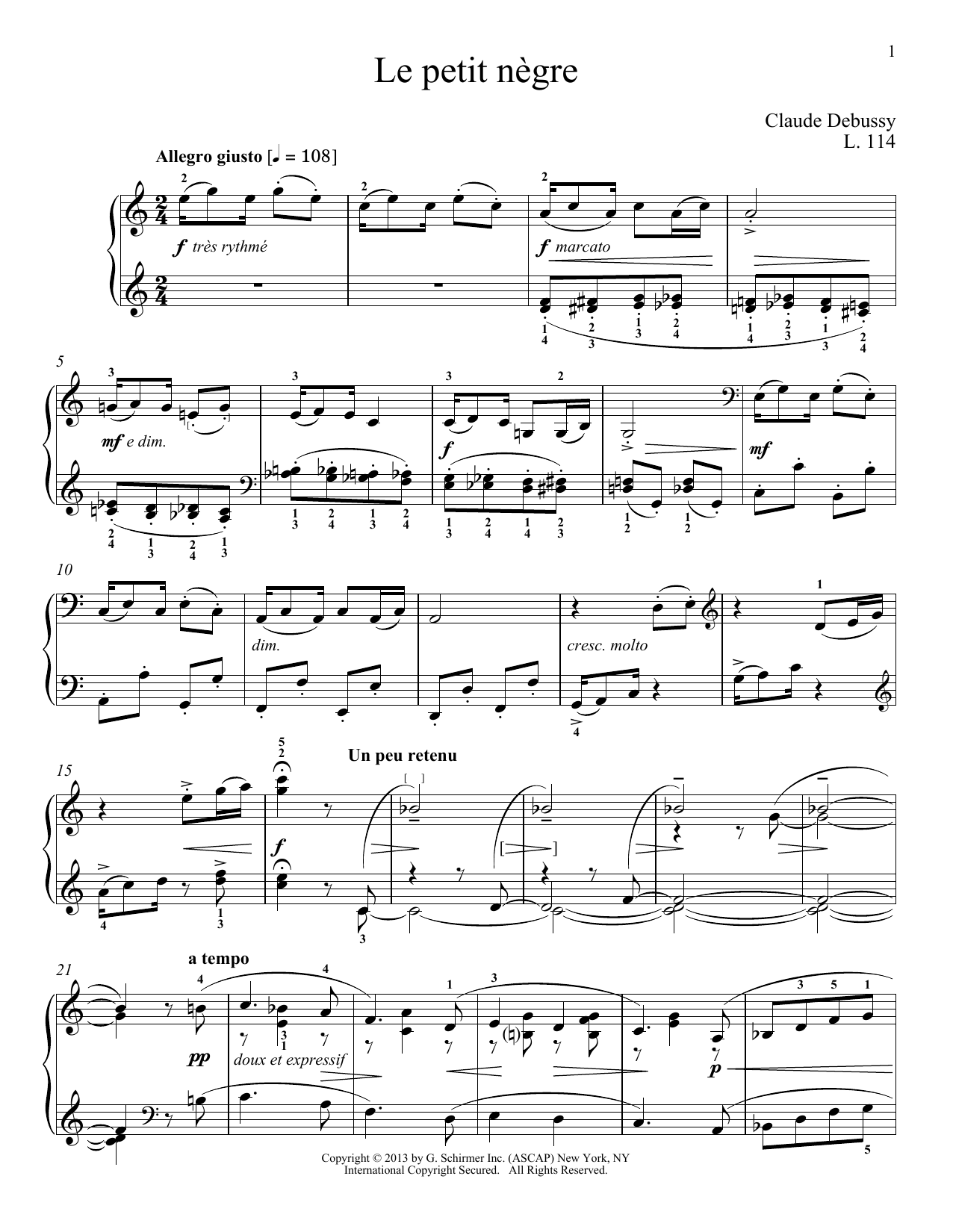 Download Christopher Harding Le Petite Negre Sheet Music and learn how to play Piano PDF digital score in minutes