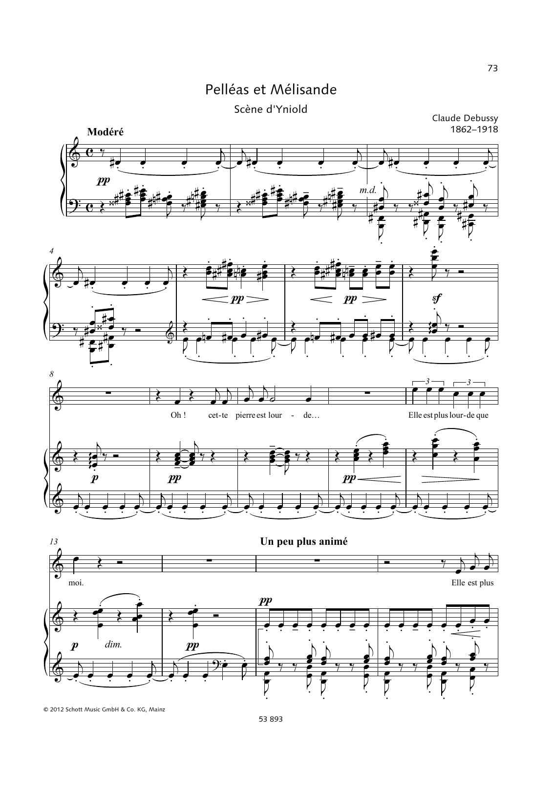 Download Claude Debussy Oh! cette pierre est lourde Sheet Music and learn how to play Piano & Vocal PDF digital score in minutes