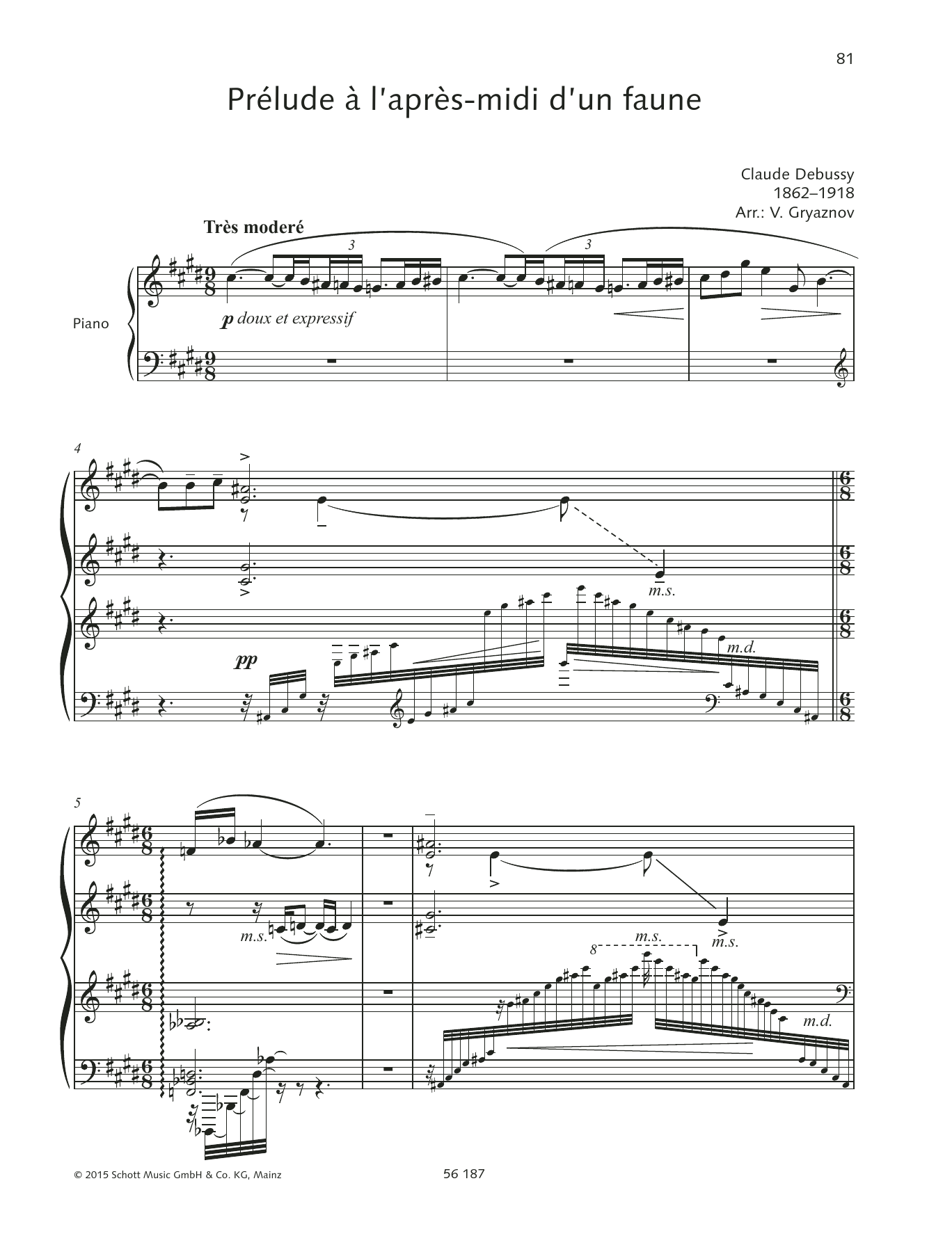 Download Claude Debussy Prélude à l'après-midi d'un faune Sheet Music and learn how to play Piano Solo PDF digital score in minutes