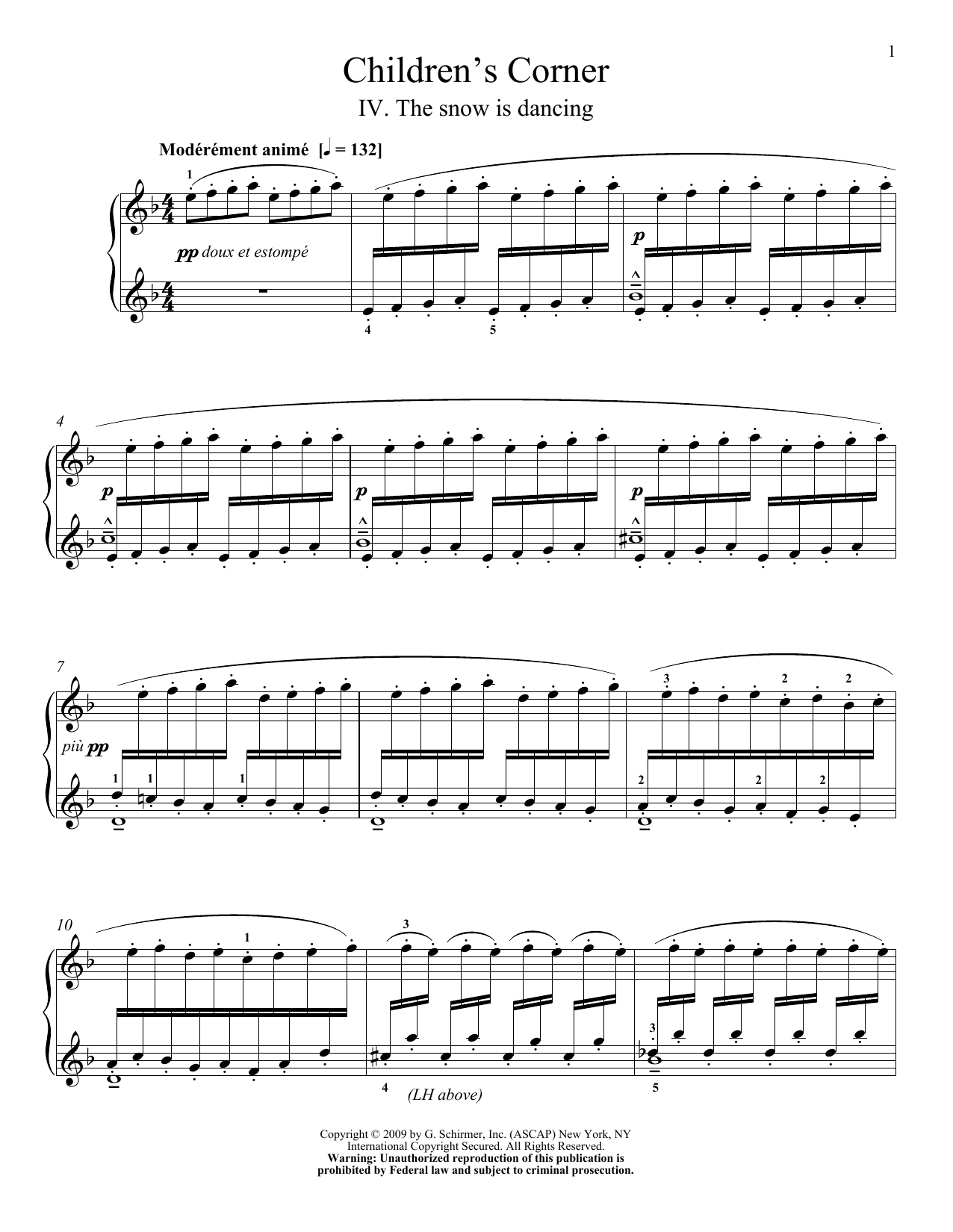 Download Claude Debussy The Snow Is Dancing Sheet Music and learn how to play Piano PDF digital score in minutes