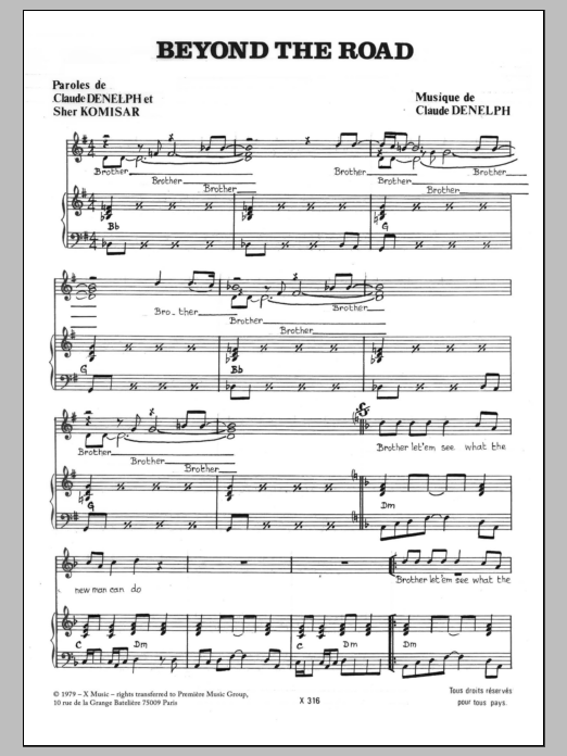 Download Claude Denelph Beyond The Road Sheet Music and learn how to play Piano & Vocal PDF digital score in minutes