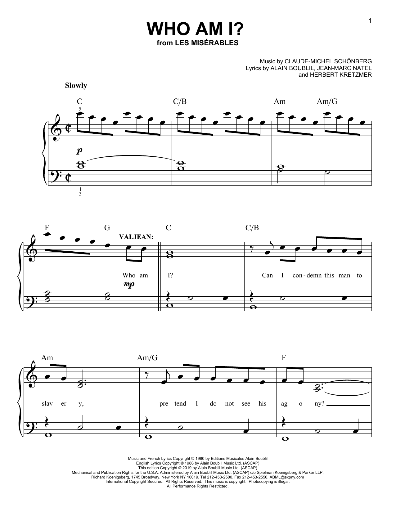 Download Boublil and Schonberg Who Am I? Sheet Music and learn how to play Ukulele PDF digital score in minutes