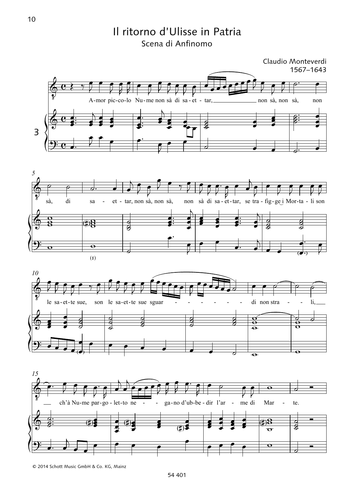 Download Claudio Monteverdi Amor piccolo Nume non sà di saettar Sheet Music and learn how to play Piano & Vocal PDF digital score in minutes