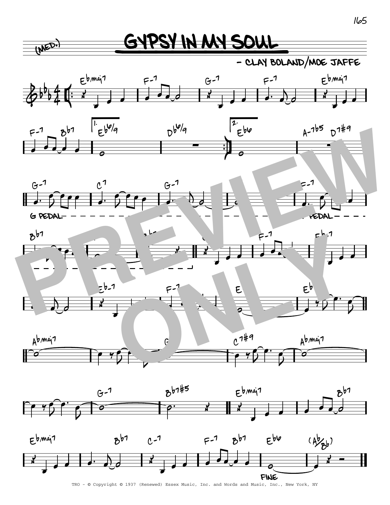 Download Clay Boland Gypsy In My Soul [Reharmonized version] (arr. Jack Grassel) Sheet Music and learn how to play Real Book – Melody & Chords PDF digital score in minutes
