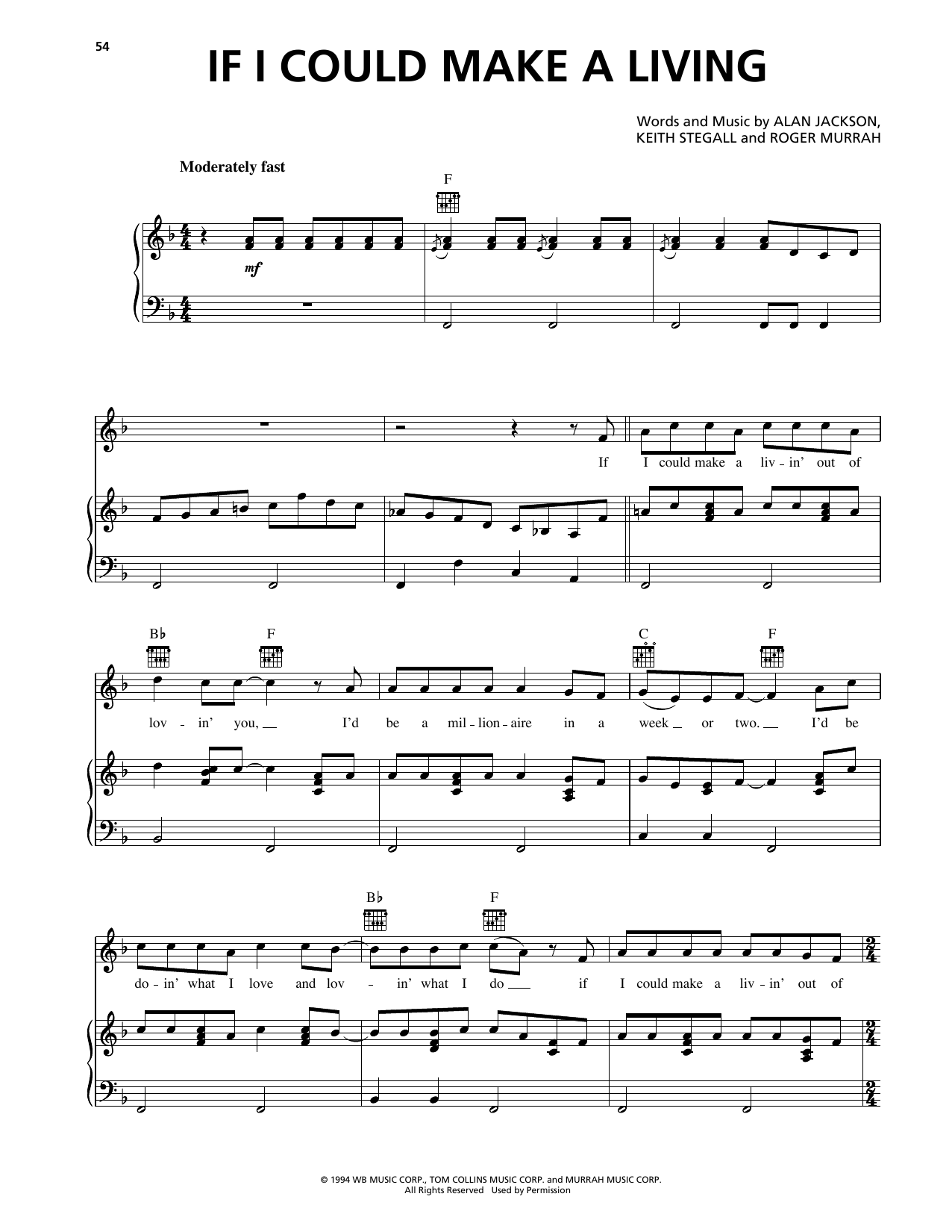 Download Clay Walker If I Could Make A Living Sheet Music and learn how to play Piano, Vocal & Guitar Chords (Right-Hand Melody) PDF digital score in minutes