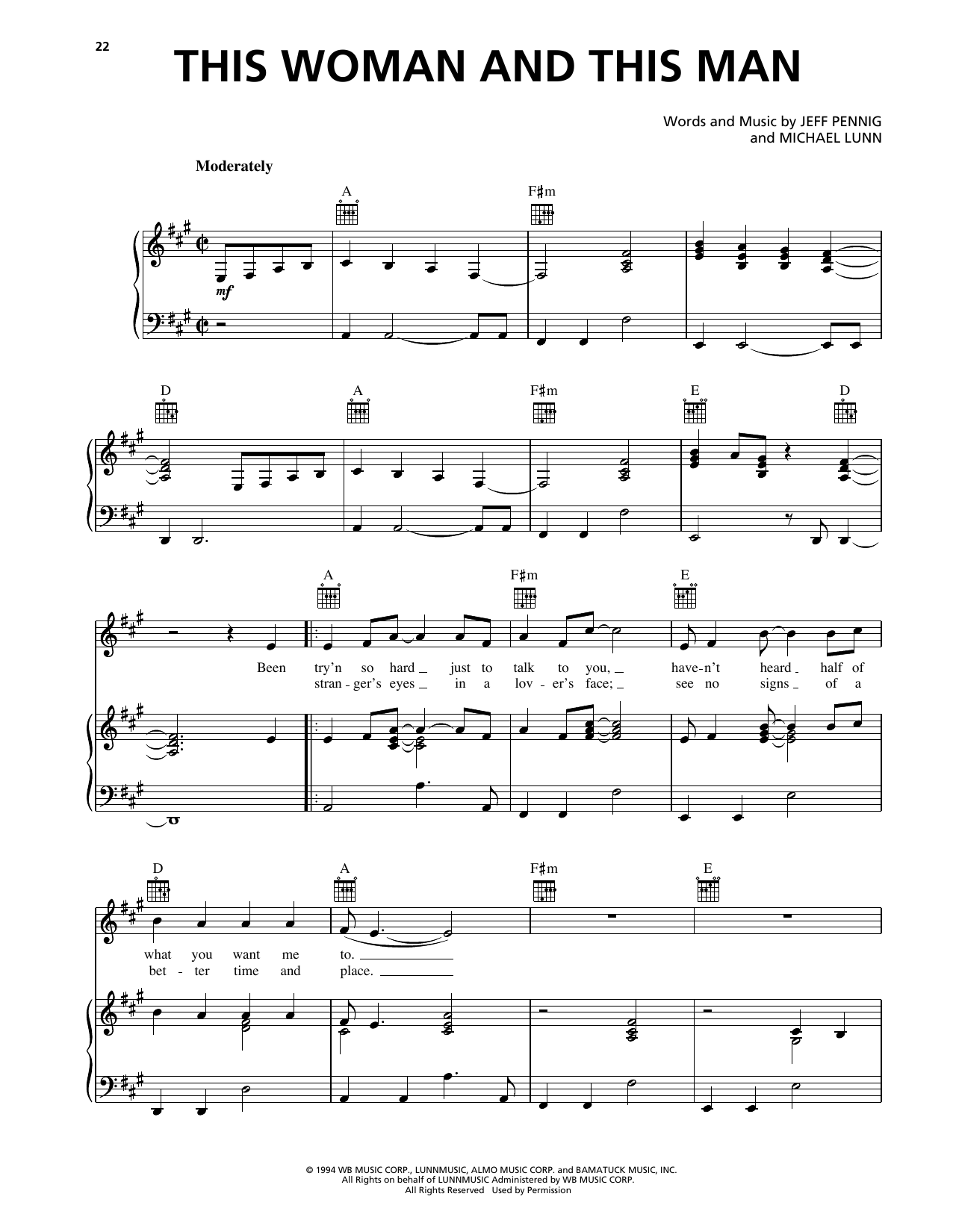 Download Clay Walker This Woman This Man Sheet Music and learn how to play Piano, Vocal & Guitar Chords (Right-Hand Melody) PDF digital score in minutes
