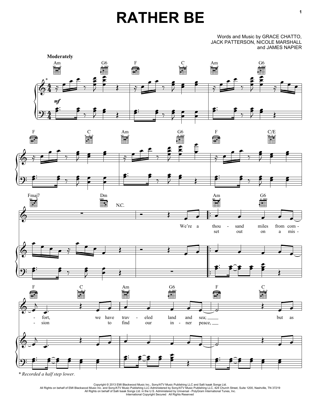 Download Clean Bandit Rather Be (feat. Jess Glynne) Sheet Music and learn how to play Easy Piano PDF digital score in minutes
