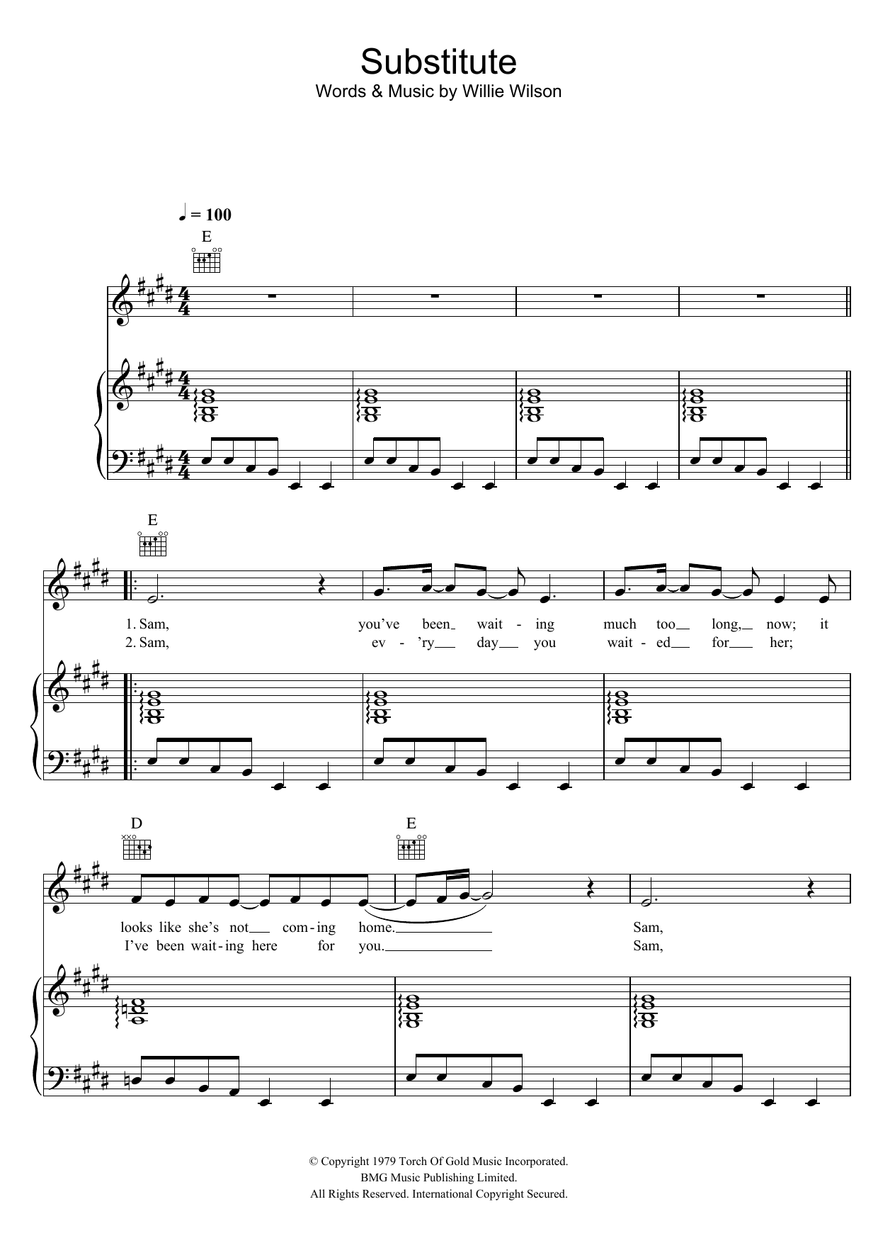 Download Clout Substitute Sheet Music and learn how to play Piano, Vocal & Guitar PDF digital score in minutes