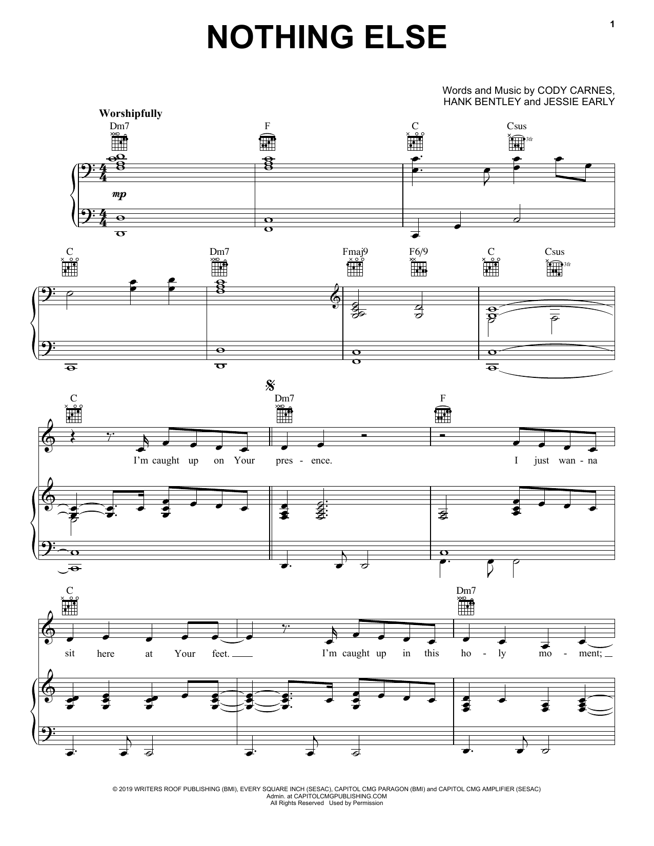 Download Cody Carnes Nothing Else Sheet Music and learn how to play Violin Solo PDF digital score in minutes