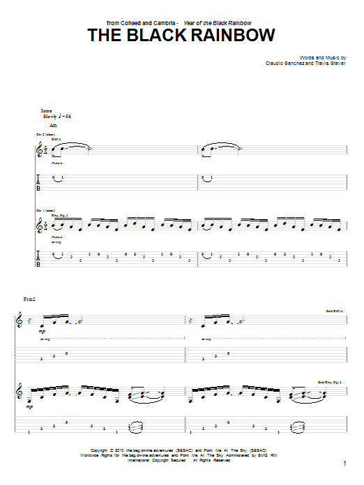 Download Coheed And Cambria The Black Rainbow Sheet Music and learn how to play Guitar Tab PDF digital score in minutes