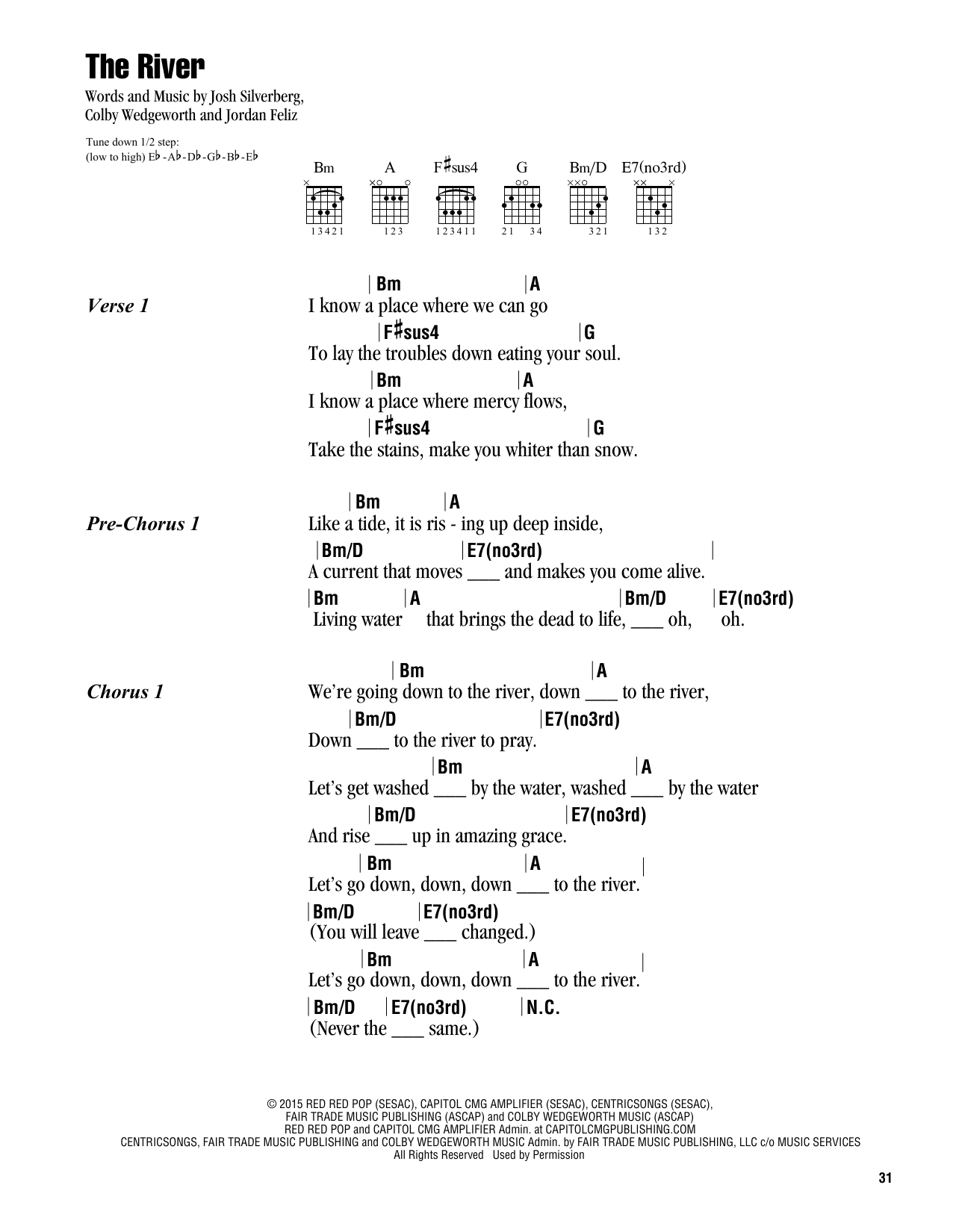 Download Colby Wedgeworth The River Sheet Music and learn how to play Lyrics & Chords PDF digital score in minutes