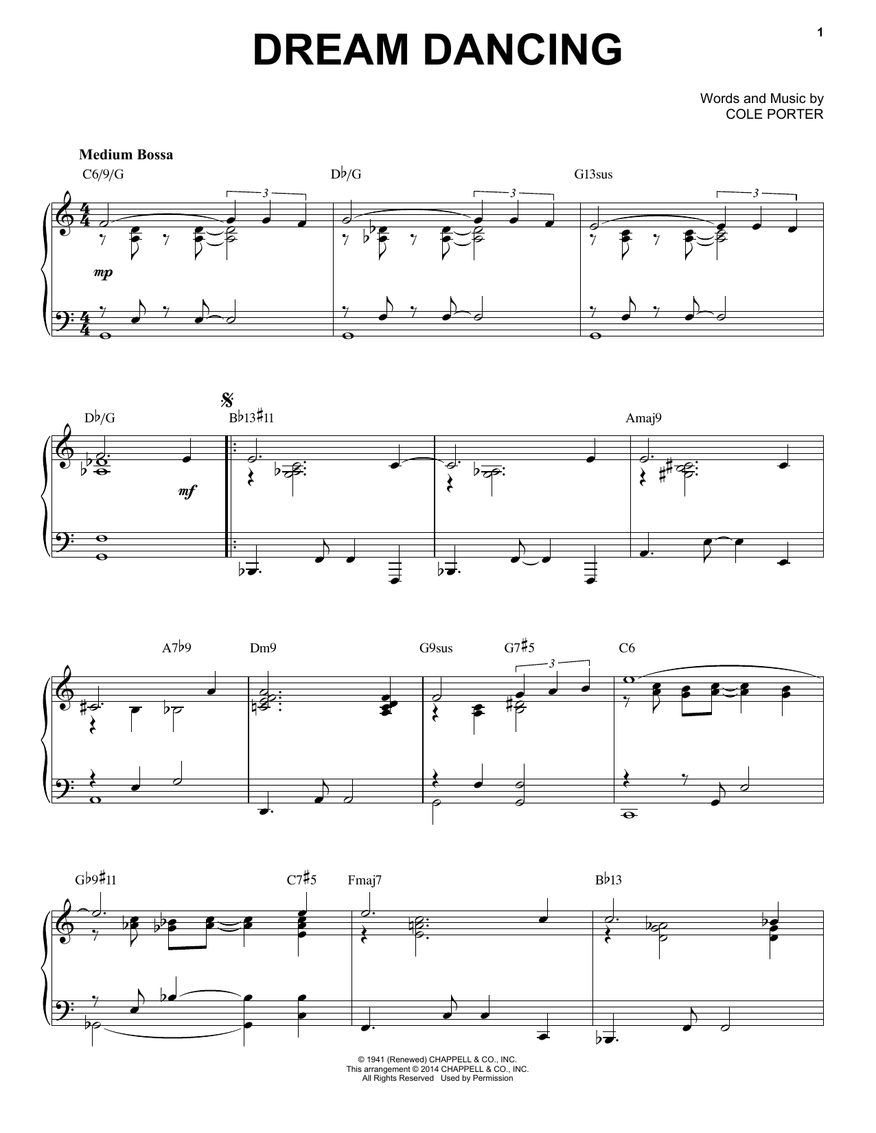 Download Cole Porter Dream Dancing Sheet Music and learn how to play Piano PDF digital score in minutes