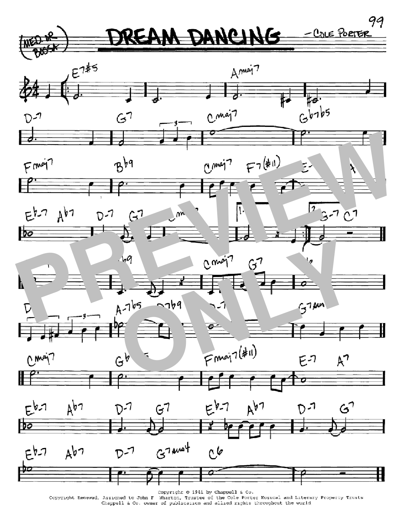 Download Cole Porter Dream Dancing Sheet Music and learn how to play Real Book – Melody, Lyrics & Chords PDF digital score in minutes
