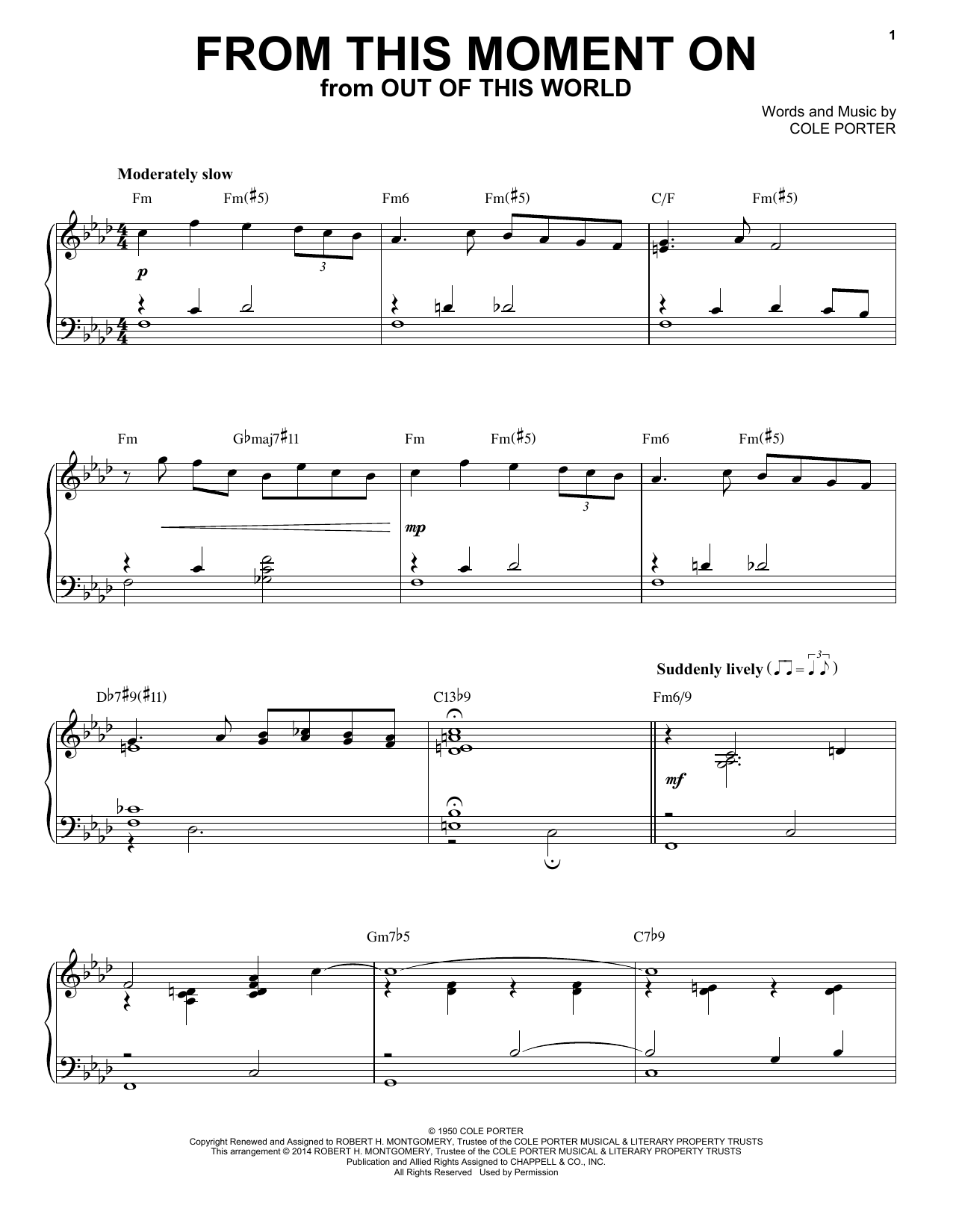Download Cole Porter From This Moment On Sheet Music and learn how to play Piano PDF digital score in minutes
