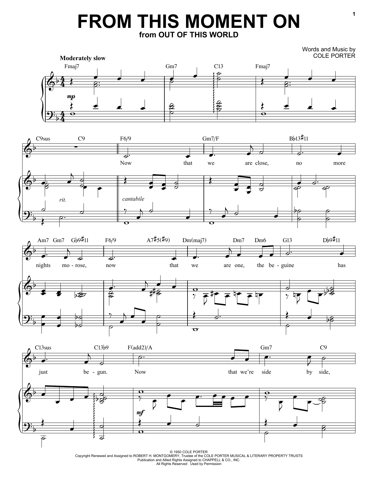 Download Cole Porter From This Moment On [Jazz version] (from Out Of This World) (arr. Brent Edstrom) Sheet Music and learn how to play Piano & Vocal PDF digital score in minutes