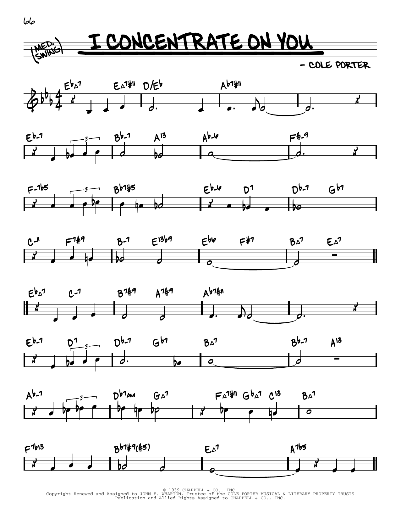 Download Cole Porter I Concentrate On You (arr. David Hazeltine) Sheet Music and learn how to play Real Book – Enhanced Chords PDF digital score in minutes