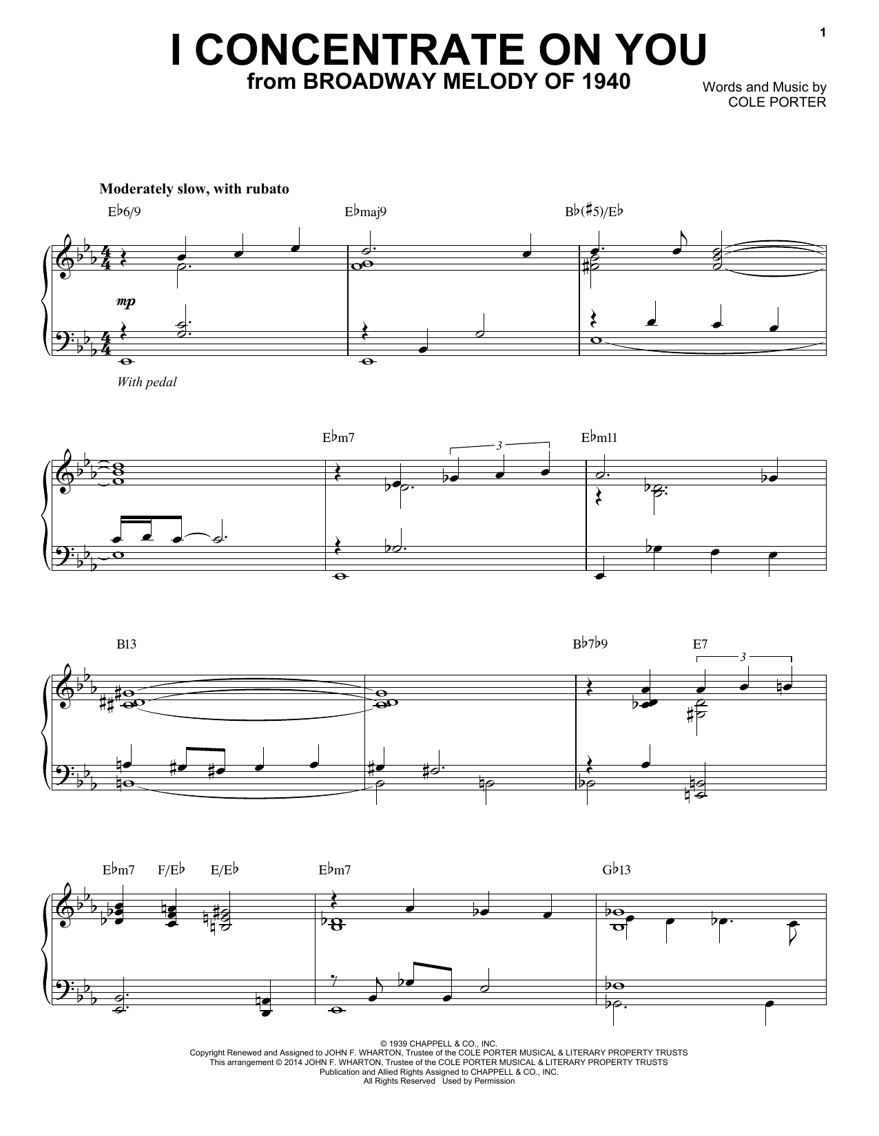 Download Cole Porter I Concentrate On You Sheet Music and learn how to play Piano PDF digital score in minutes