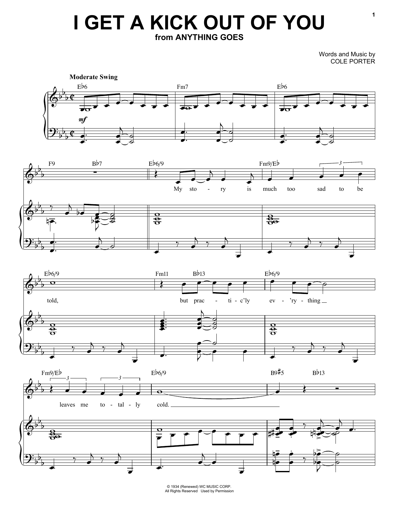 Download Cole Porter I Get A Kick Out Of You [Jazz version] (from Anything Goes) (arr. Brent Edstrom) Sheet Music and learn how to play Piano & Vocal PDF digital score in minutes