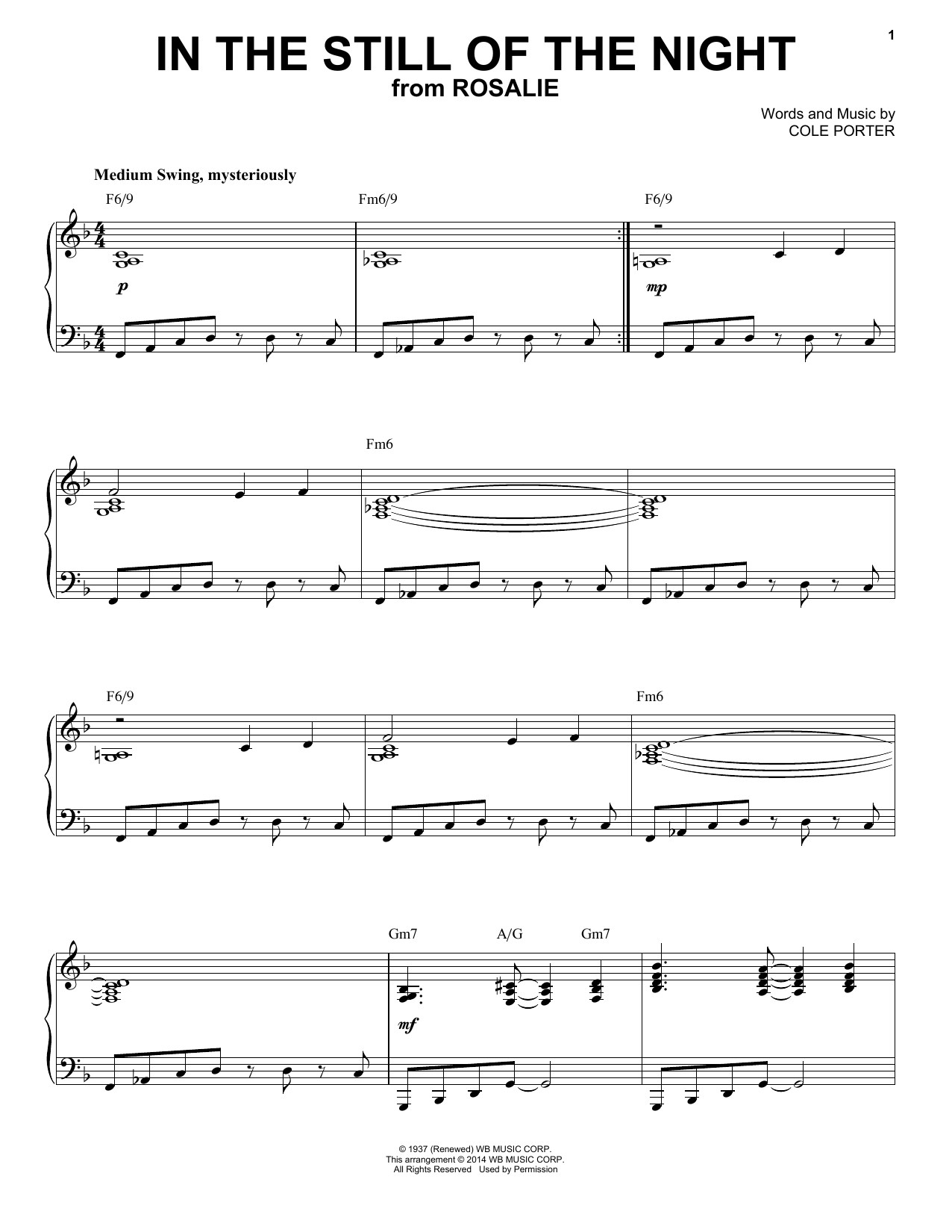 Download Cole Porter In The Still Of The Night Sheet Music and learn how to play Piano PDF digital score in minutes