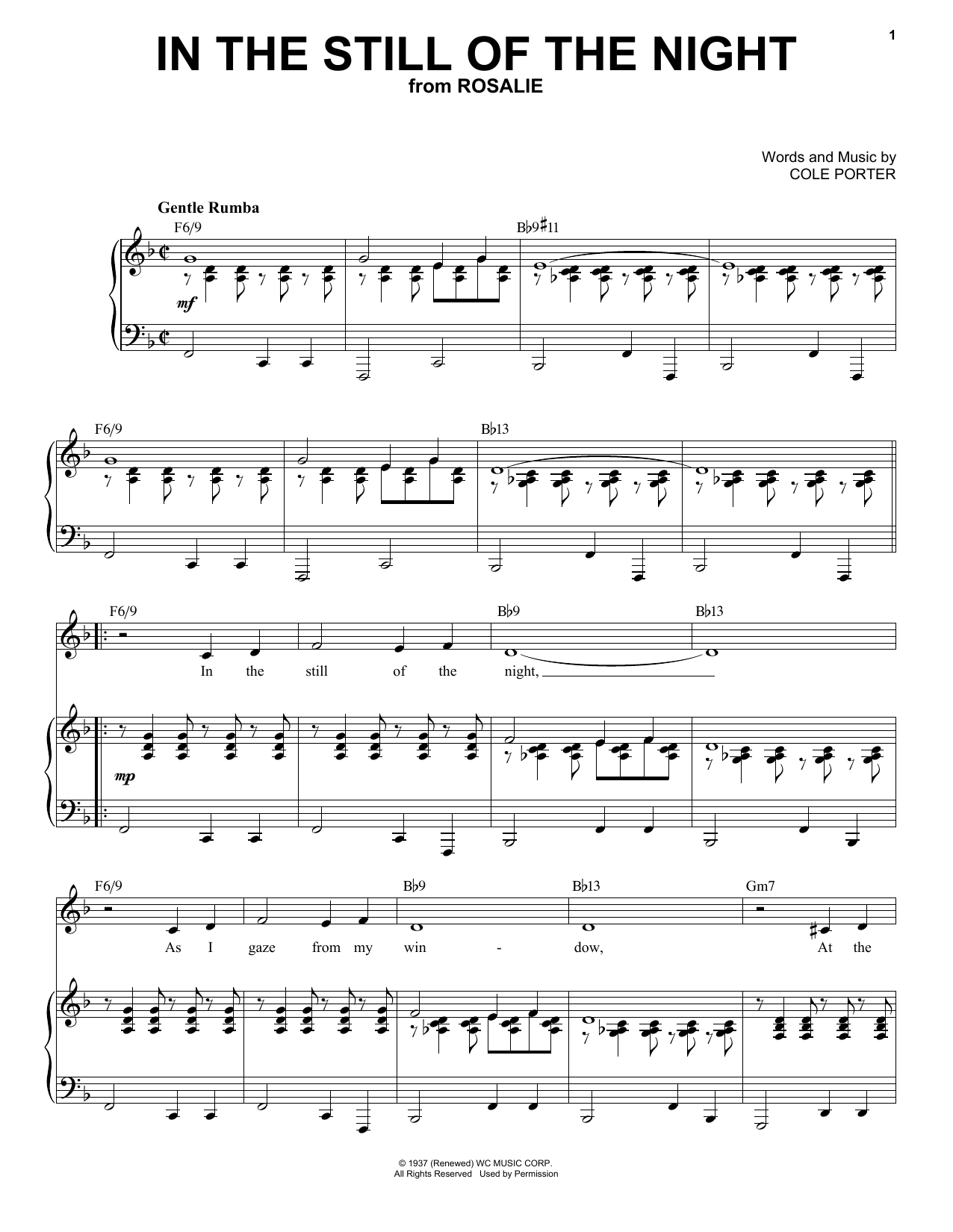 Download Cole Porter In The Still Of The Night [Jazz version] (from Rosalie) (arr. Brent Edstrom) Sheet Music and learn how to play Piano & Vocal PDF digital score in minutes