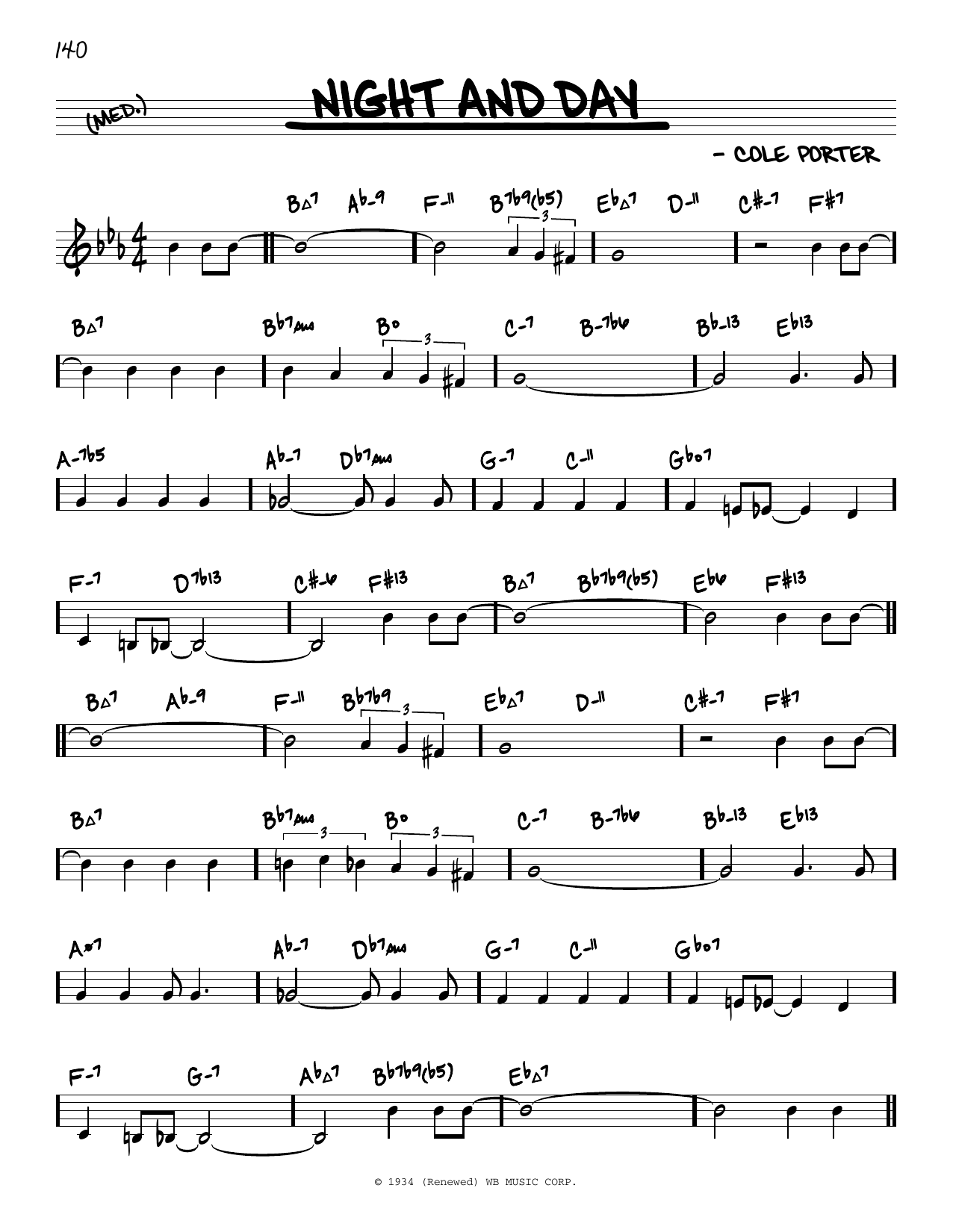 Download Cole Porter Night And Day (arr. David Hazeltine) Sheet Music and learn how to play Real Book – Enhanced Chords PDF digital score in minutes