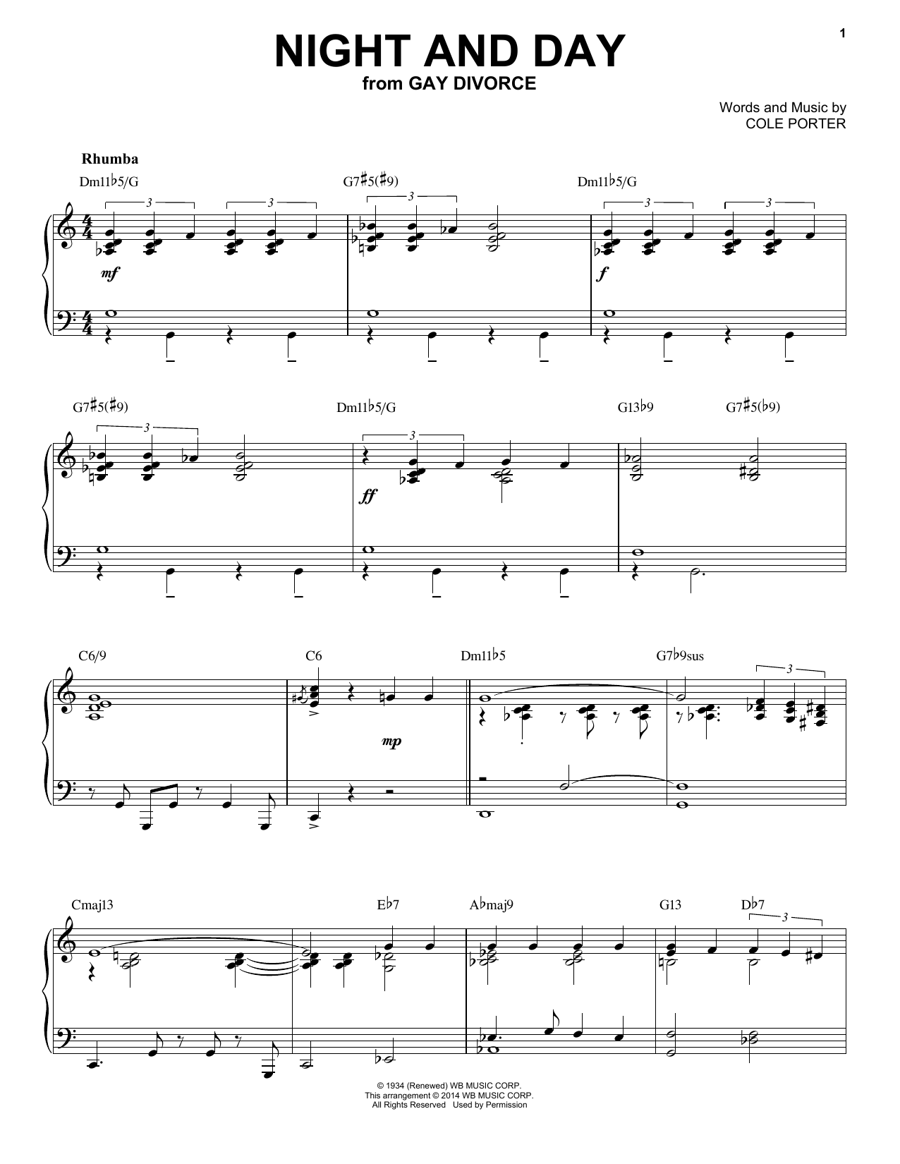 Download Cole Porter Night And Day Sheet Music and learn how to play Piano PDF digital score in minutes