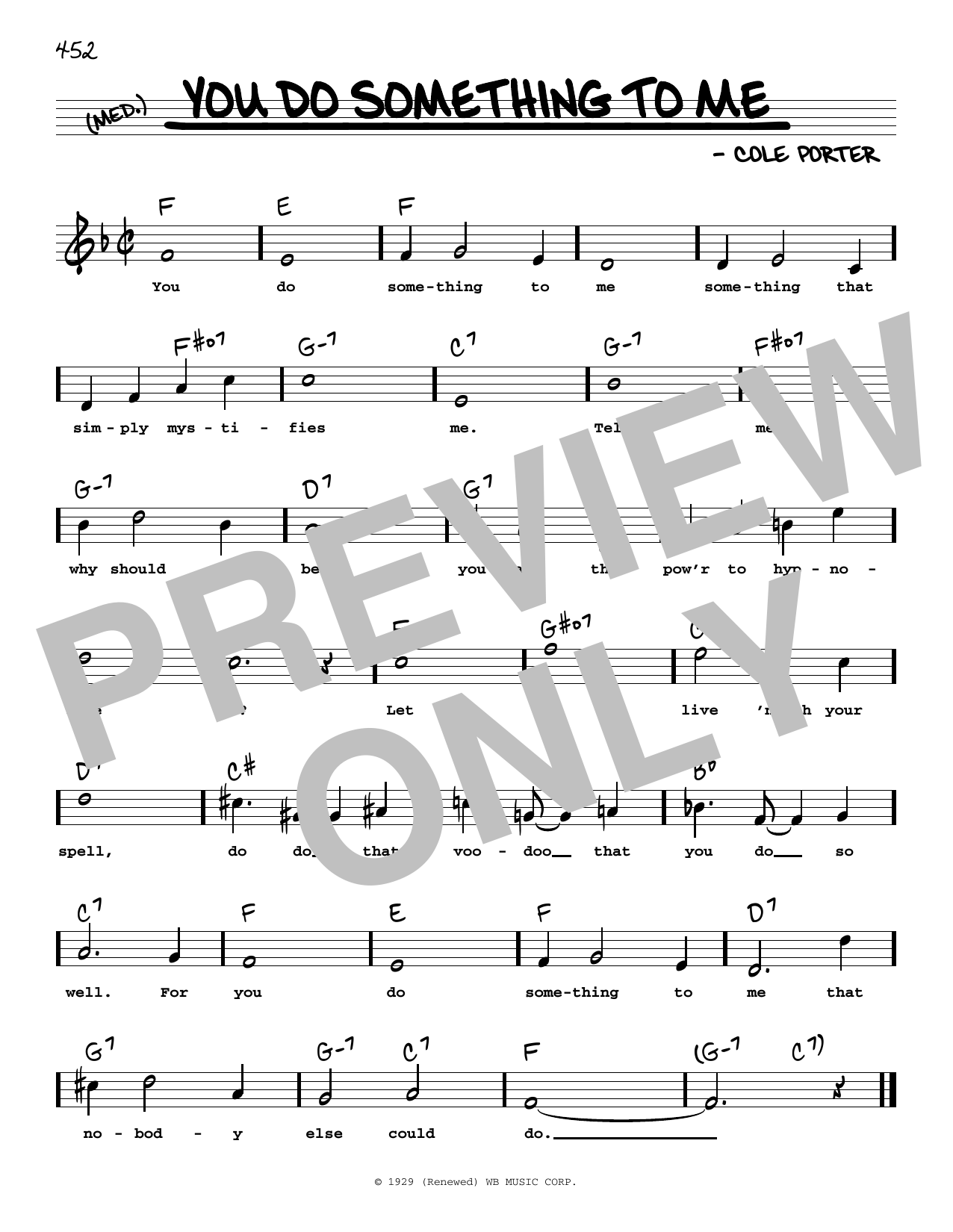 Download Cole Porter You Do Something To Me (High Voice) (from Can-Can) Sheet Music and learn how to play Real Book – Melody, Lyrics & Chords PDF digital score in minutes