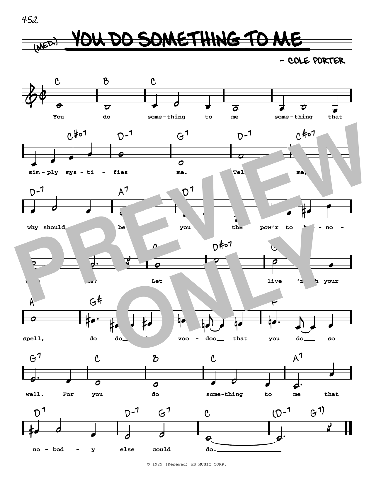 Download Cole Porter You Do Something To Me (Low Voice) Sheet Music and learn how to play Real Book – Melody, Lyrics & Chords PDF digital score in minutes