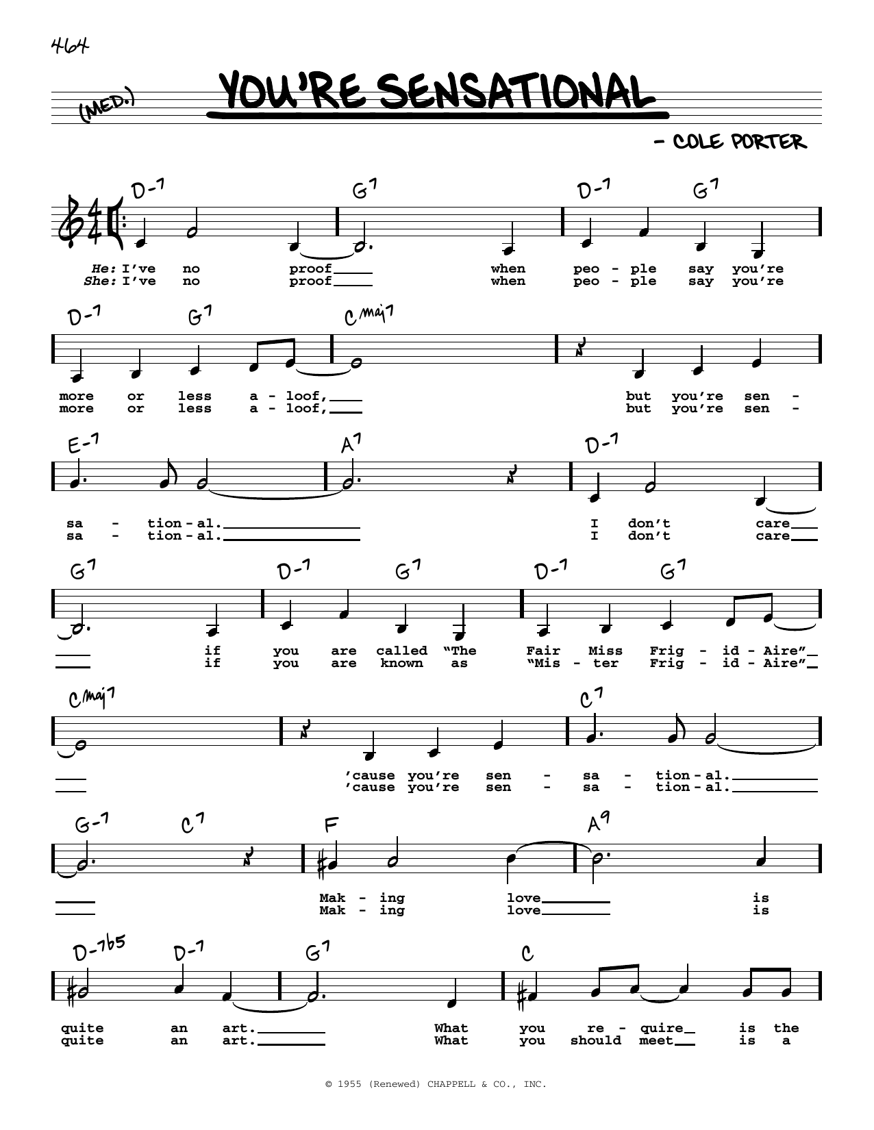 Download Cole Porter You're Sensational (Low Voice) Sheet Music and learn how to play Real Book – Melody, Lyrics & Chords PDF digital score in minutes