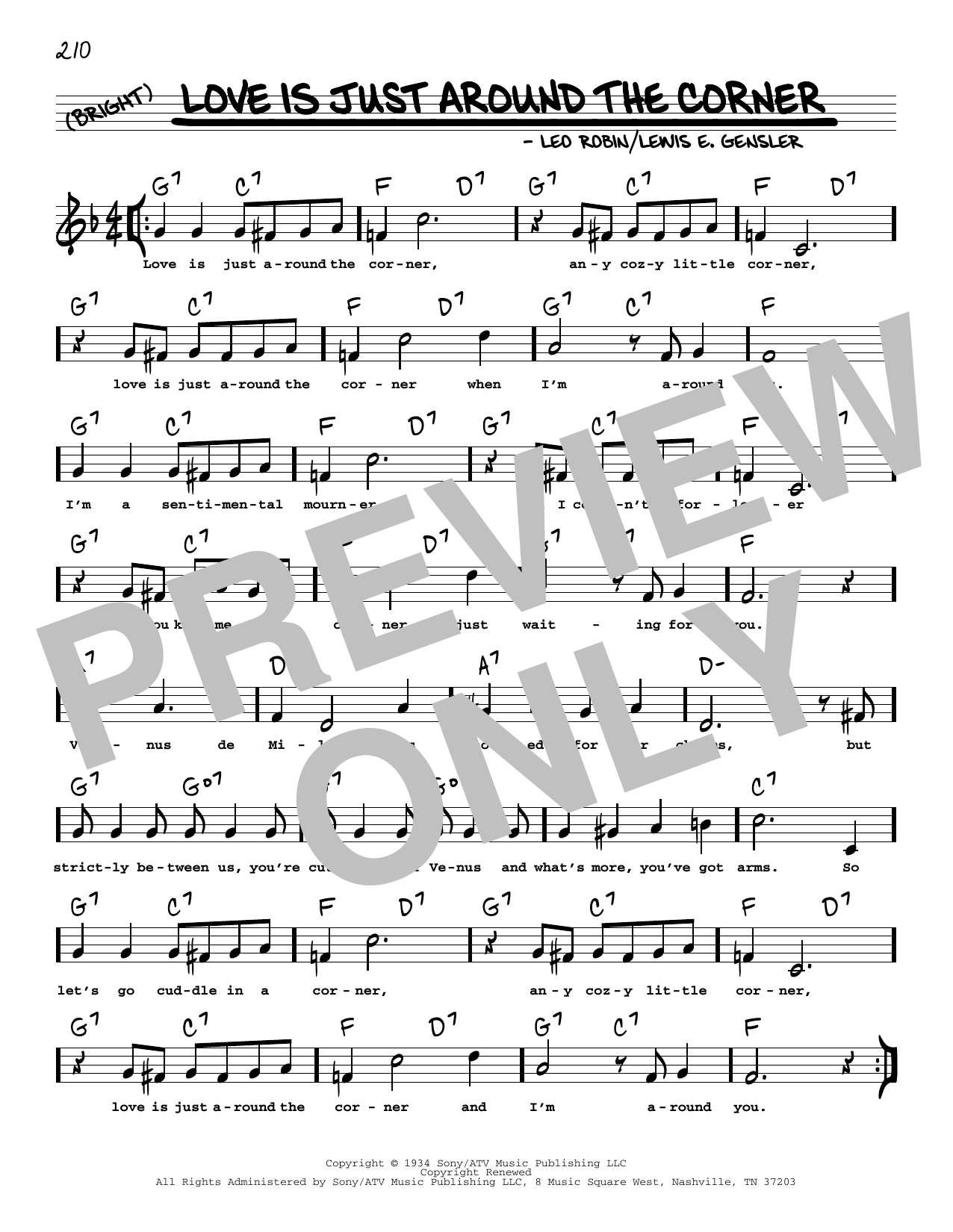 Download Coleman Hawkins Love Is Just Around The Corner (arr. Robert Rawlins) Sheet Music and learn how to play Real Book – Melody, Lyrics & Chords PDF digital score in minutes