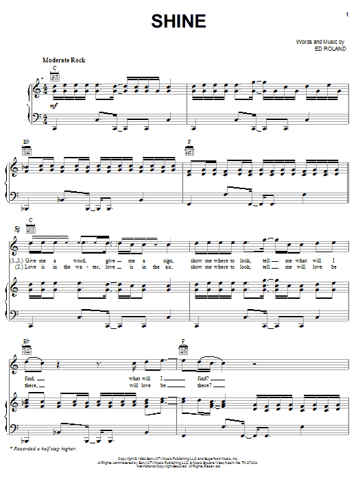 Download Collective Soul Shine Sheet Music and learn how to play Guitar Tab PDF digital score in minutes