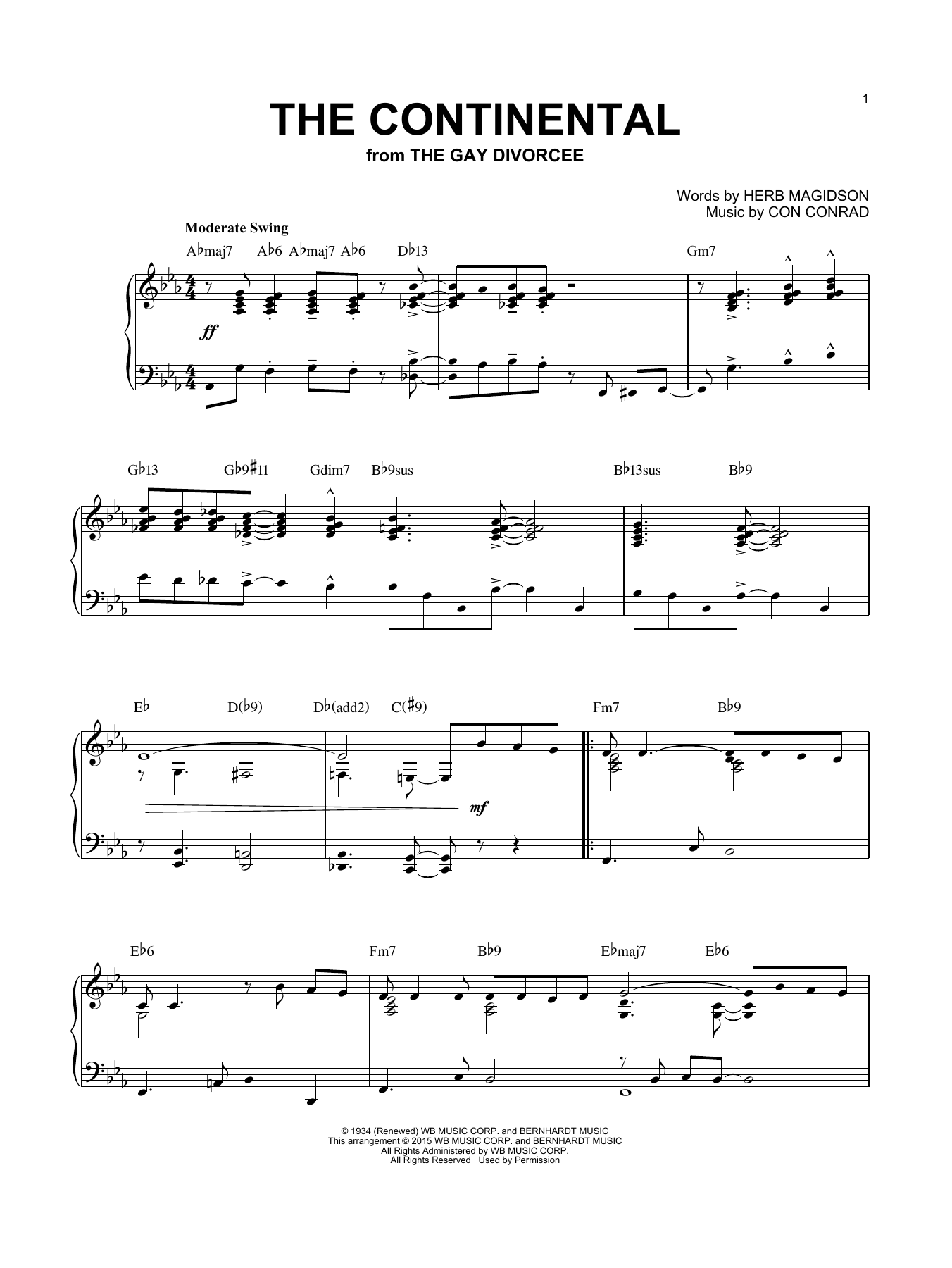 Download Brent Edstrom The Continental Sheet Music and learn how to play Piano PDF digital score in minutes