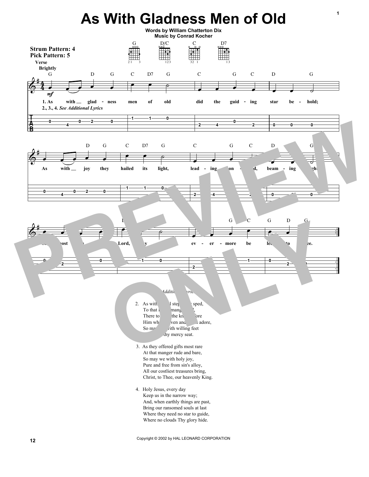 Download Conrad Kocher As With Gladness Men Of Old Sheet Music and learn how to play Melody Line, Lyrics & Chords PDF digital score in minutes