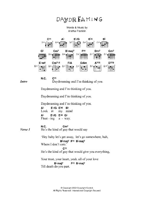 Download Corinne Bailey Rae Daydreaming Sheet Music and learn how to play Piano, Vocal & Guitar PDF digital score in minutes