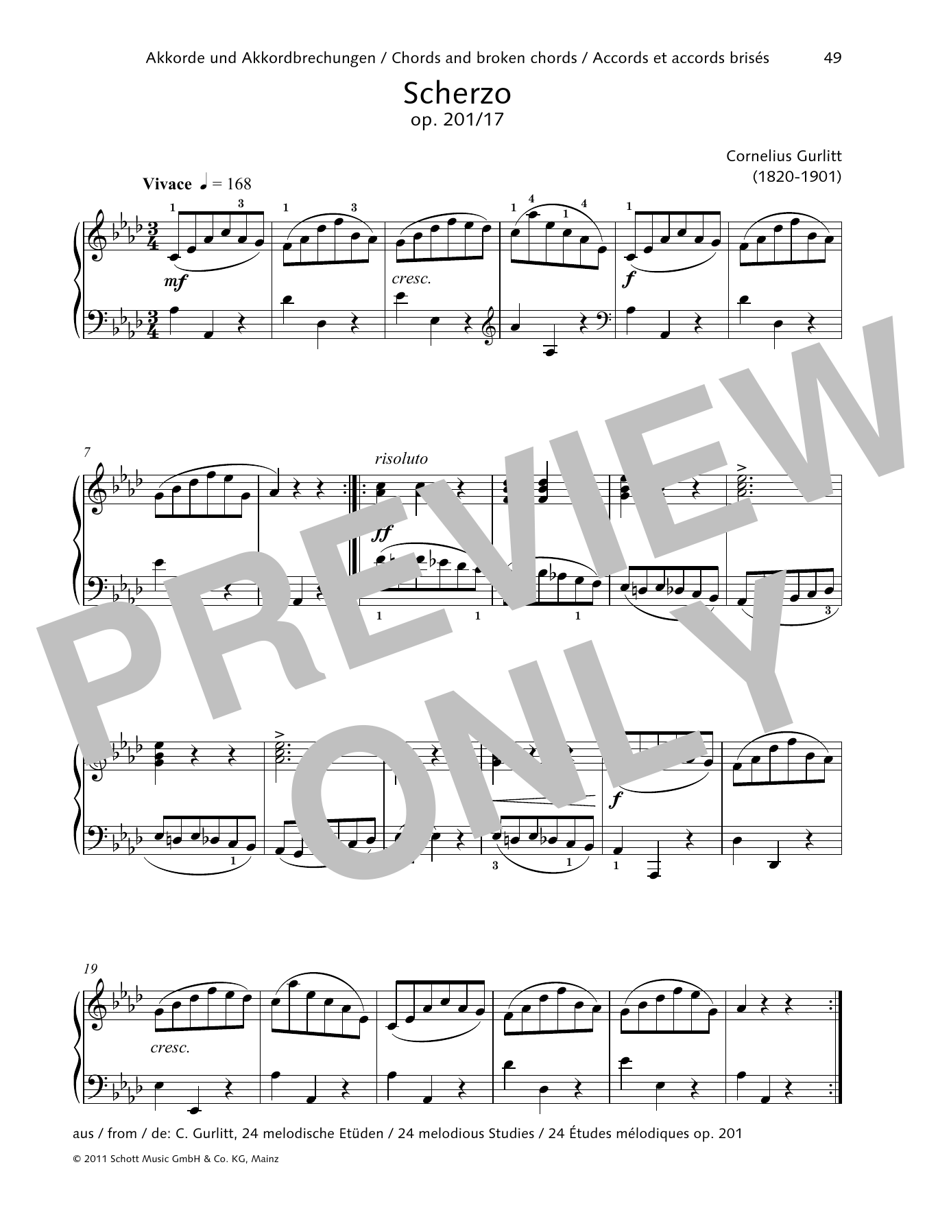 Download Cornelius Gurlitt Scherzo Sheet Music and learn how to play Piano Solo PDF digital score in minutes