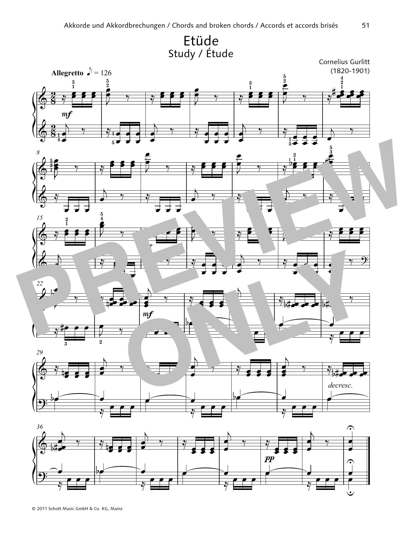 Download Cornelius Gurlitt Study Sheet Music and learn how to play Piano Solo PDF digital score in minutes