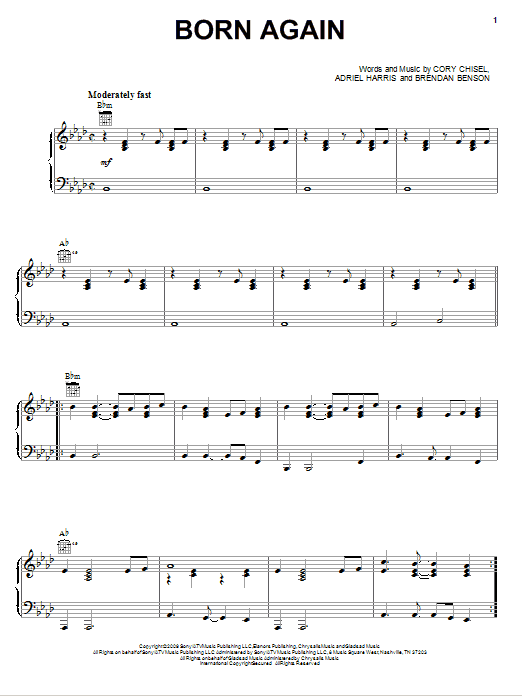 Download Cory Chisel And The Wandering Sons Born Again Sheet Music and learn how to play Piano, Vocal & Guitar (Right-Hand Melody) PDF digital score in minutes