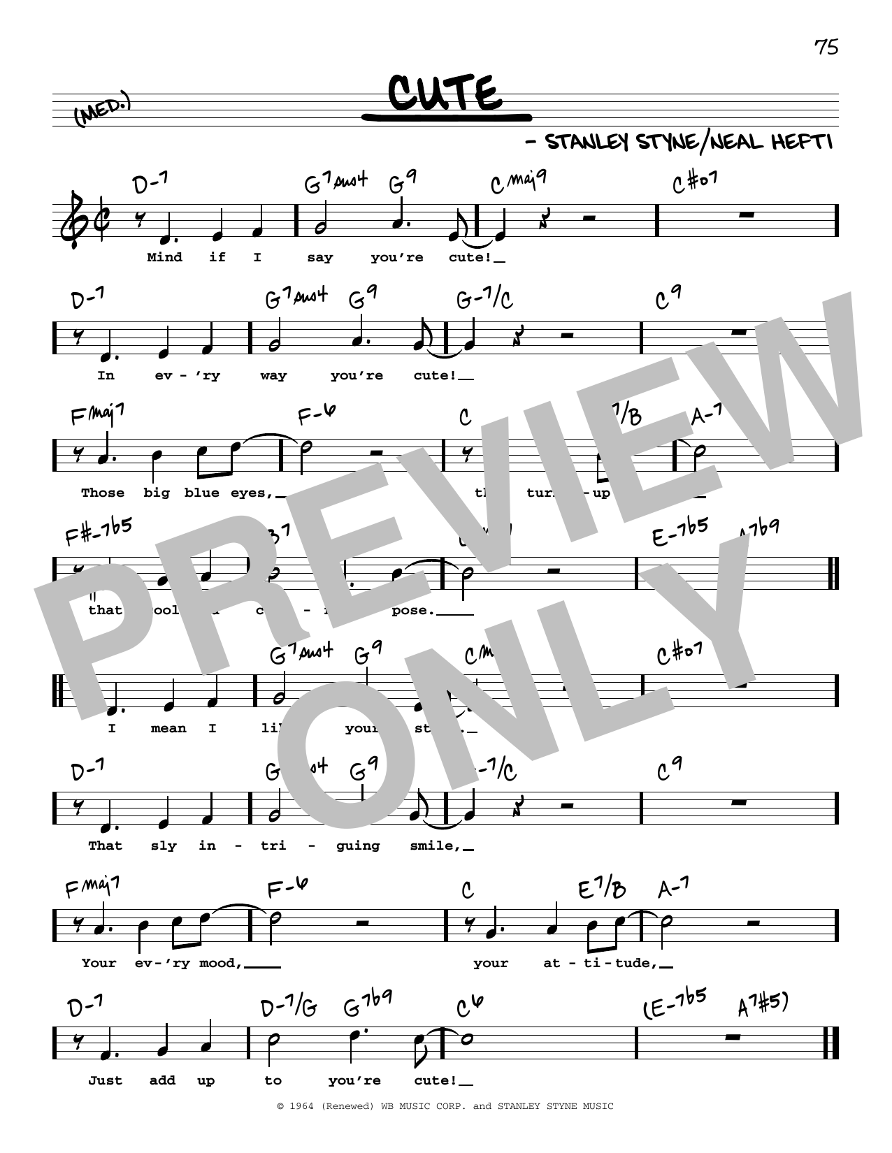 Download Count Basie Cute (High Voice) Sheet Music and learn how to play Real Book – Melody, Lyrics & Chords PDF digital score in minutes