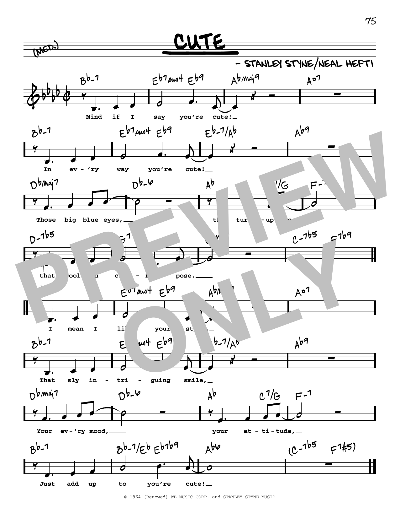 Download Count Basie Cute (Low Voice) Sheet Music and learn how to play Real Book – Melody, Lyrics & Chords PDF digital score in minutes