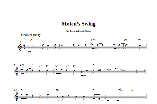 Download Bennie Moten Moten's Swing Sheet Music and learn how to play Melody Line & Chords PDF digital score in minutes