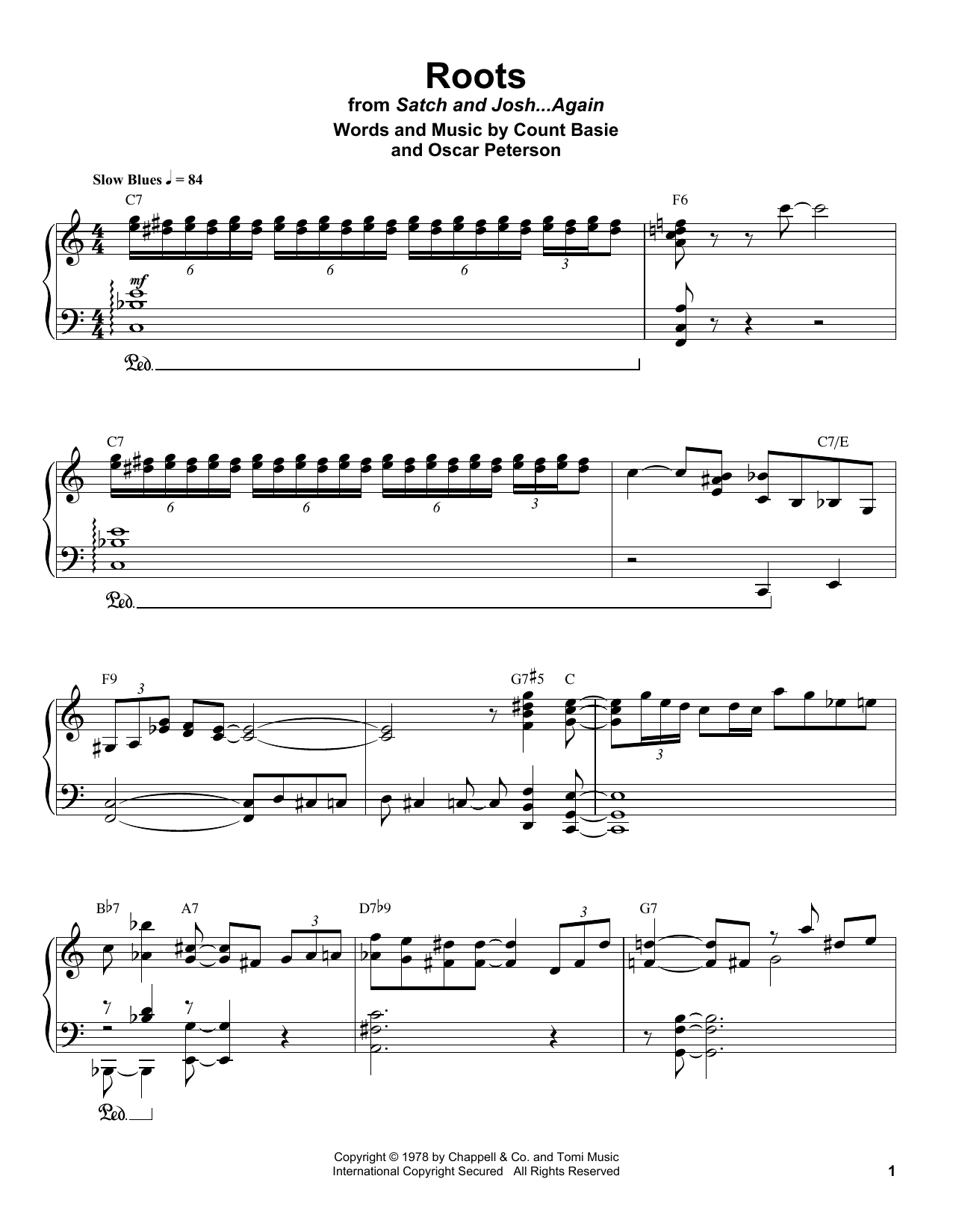 Download Count Basie Roots Sheet Music and learn how to play Piano Transcription PDF digital score in minutes