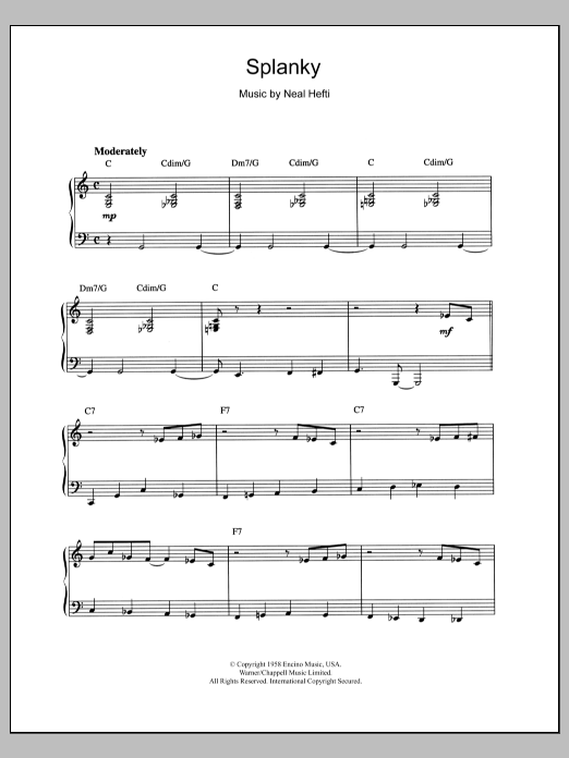 Download Count Basie Splanky Sheet Music and learn how to play Piano PDF digital score in minutes
