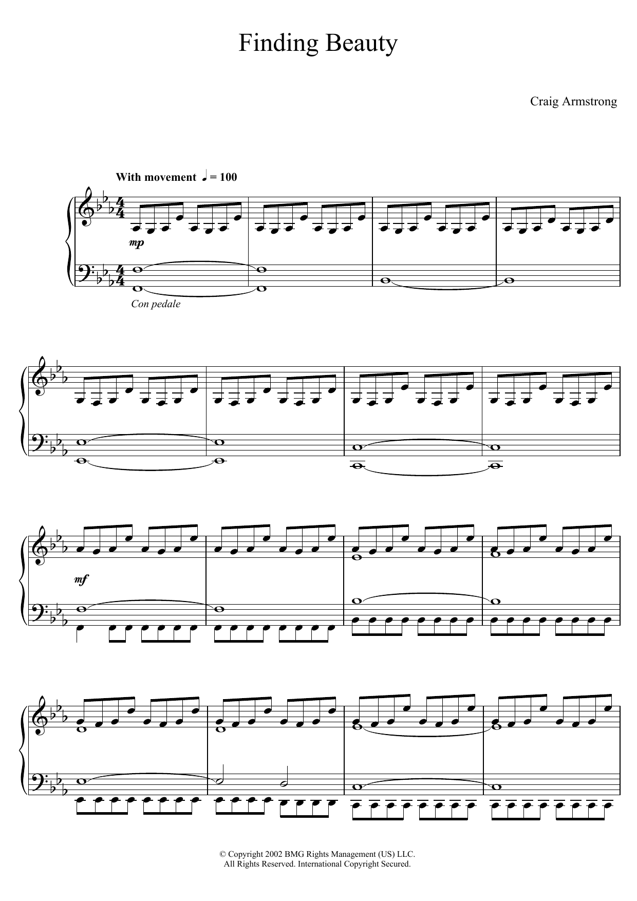 Download Craig Armstrong Finding Beauty Sheet Music and learn how to play Piano PDF digital score in minutes