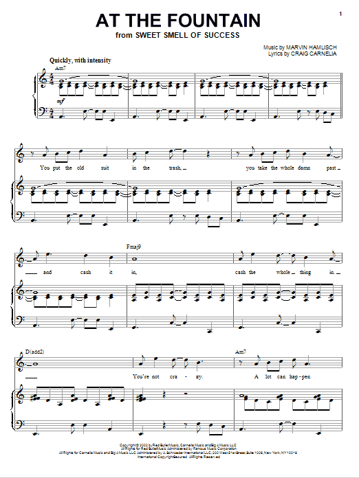 Download Craig Carnelia At The Fountain Sheet Music and learn how to play Piano & Vocal PDF digital score in minutes