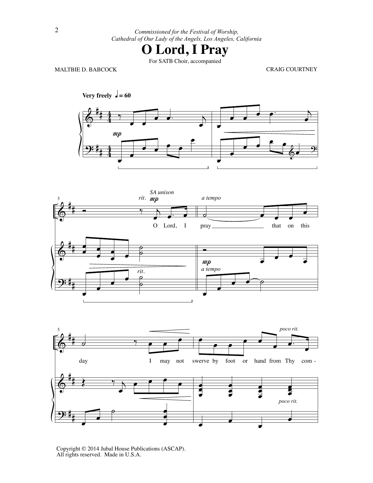Download Craig Courtney O Lord, I Pray Sheet Music and learn how to play SATB Choir PDF digital score in minutes