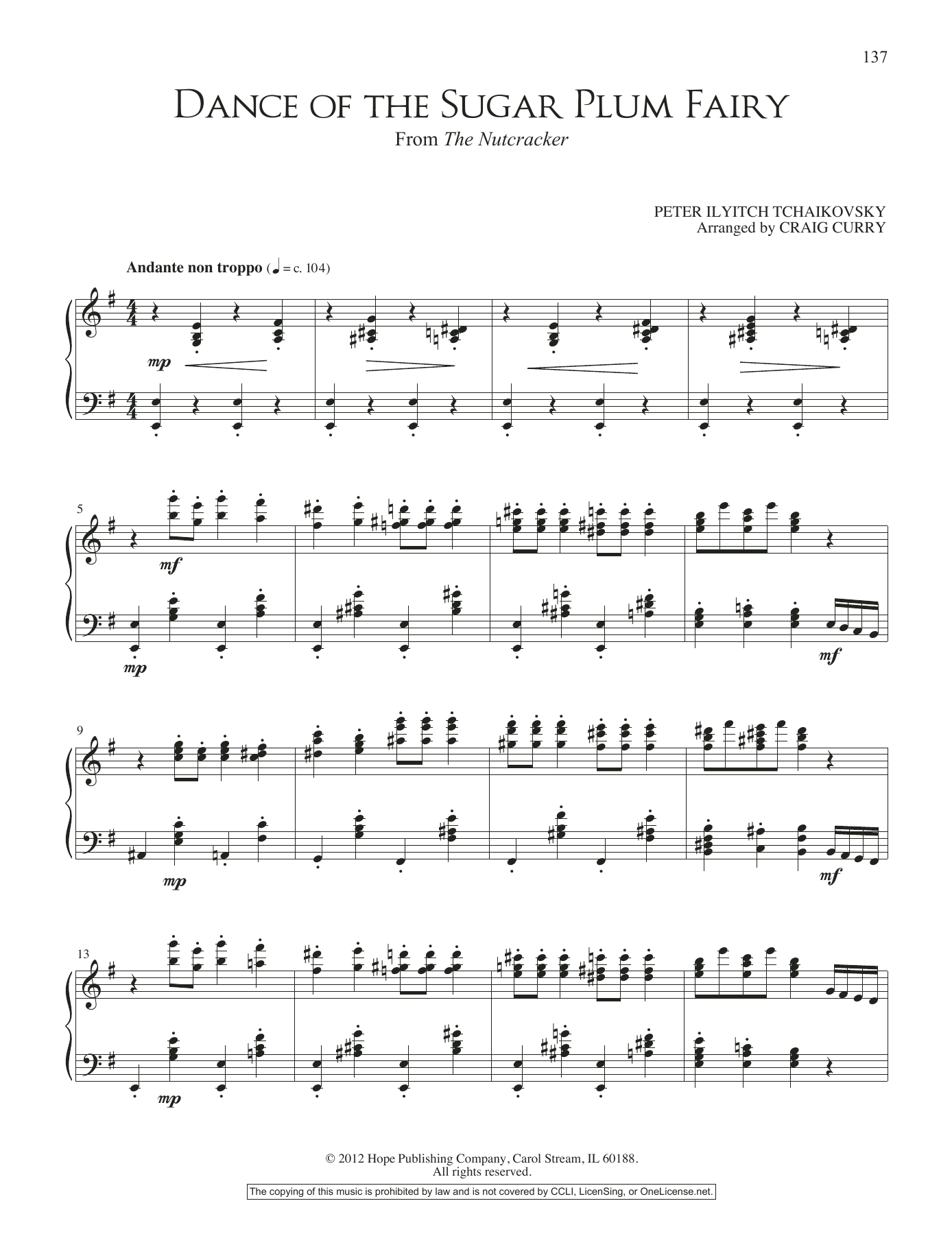 Download Craig Curry Dance Of The Sugar Plum Fairy Sheet Music and learn how to play Piano Solo PDF digital score in minutes