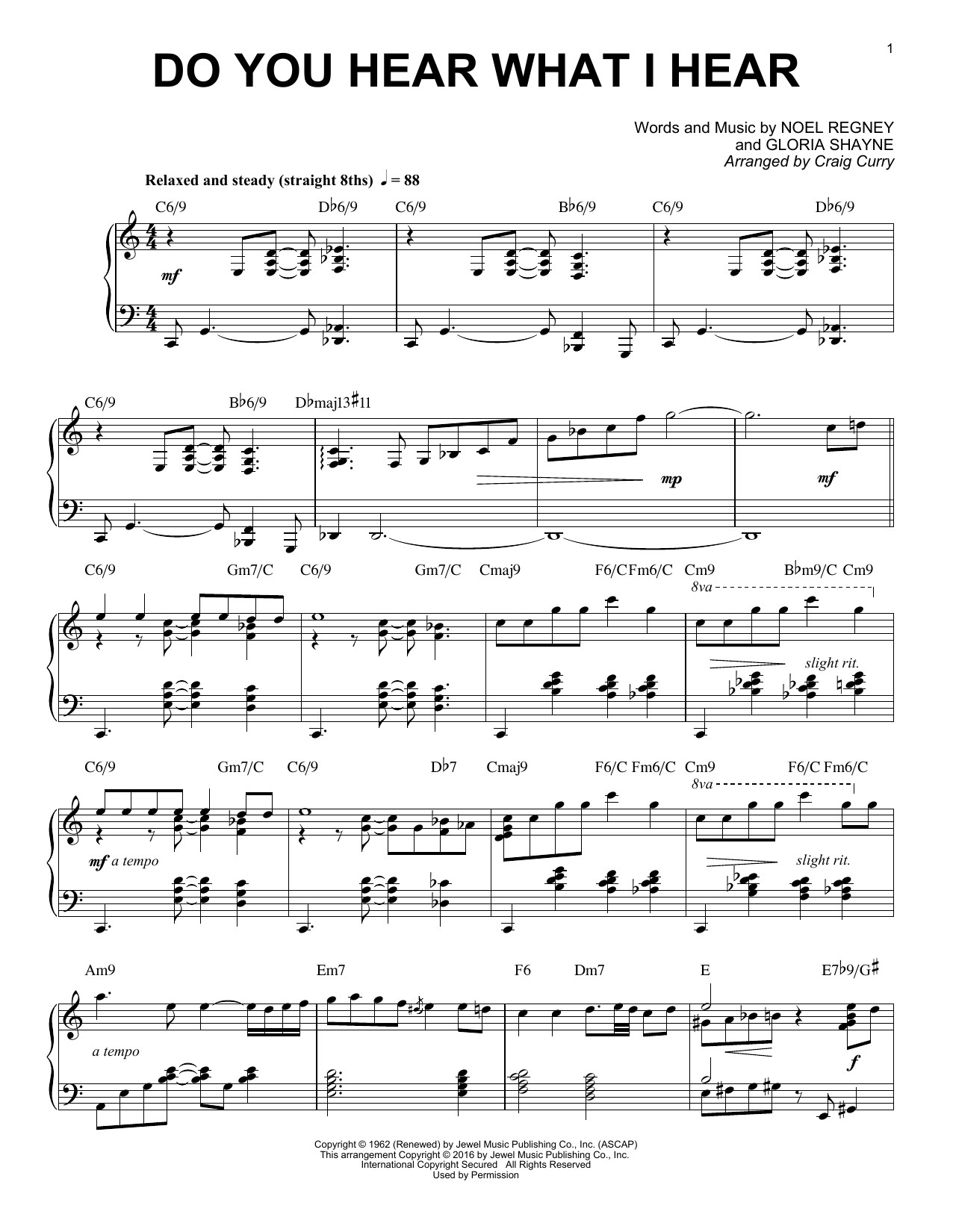Download Craig Curry Do You Hear What I Hear Sheet Music and learn how to play Piano PDF digital score in minutes