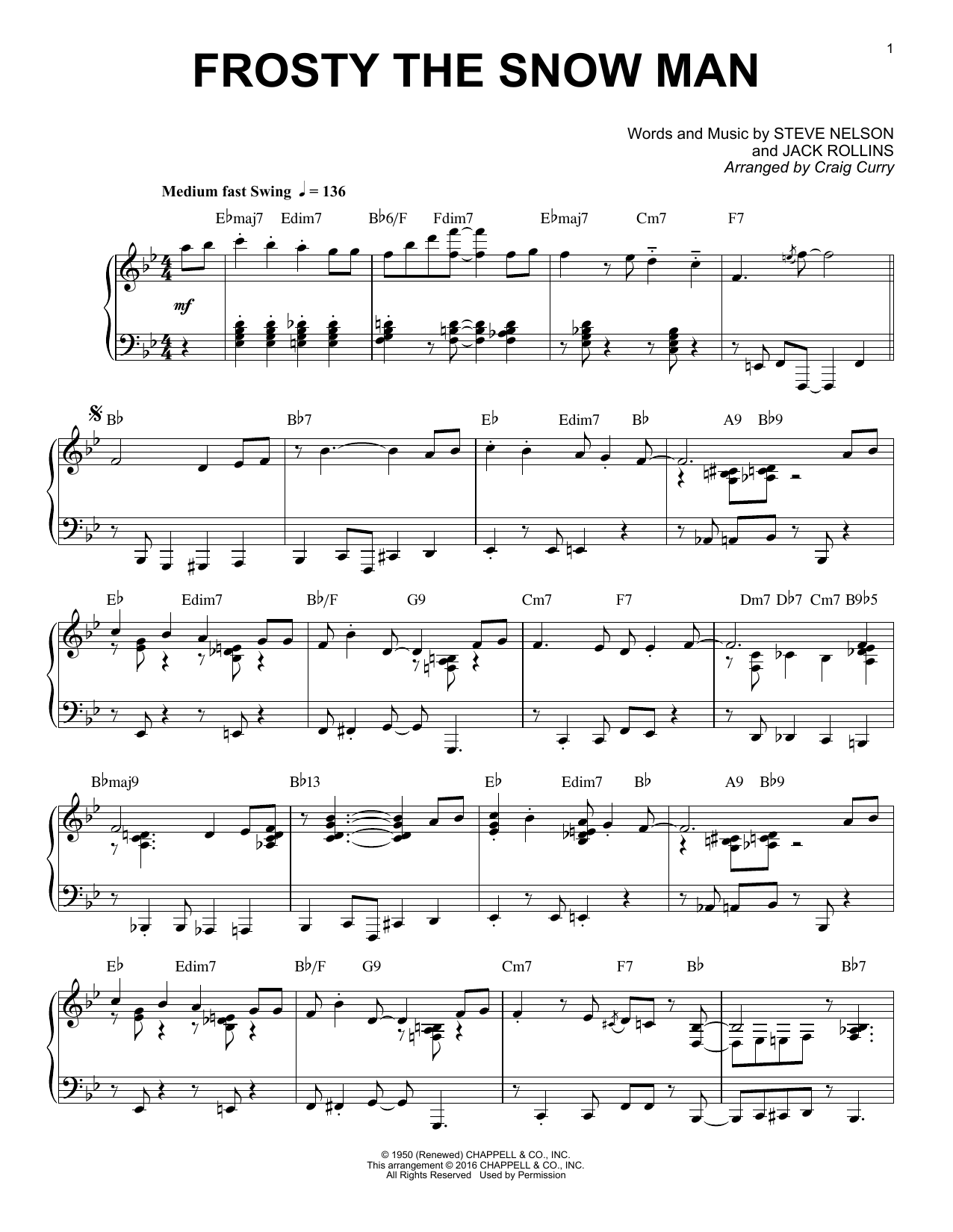 Download Gene Autry Frosty The Snow Man Sheet Music and learn how to play Piano PDF digital score in minutes